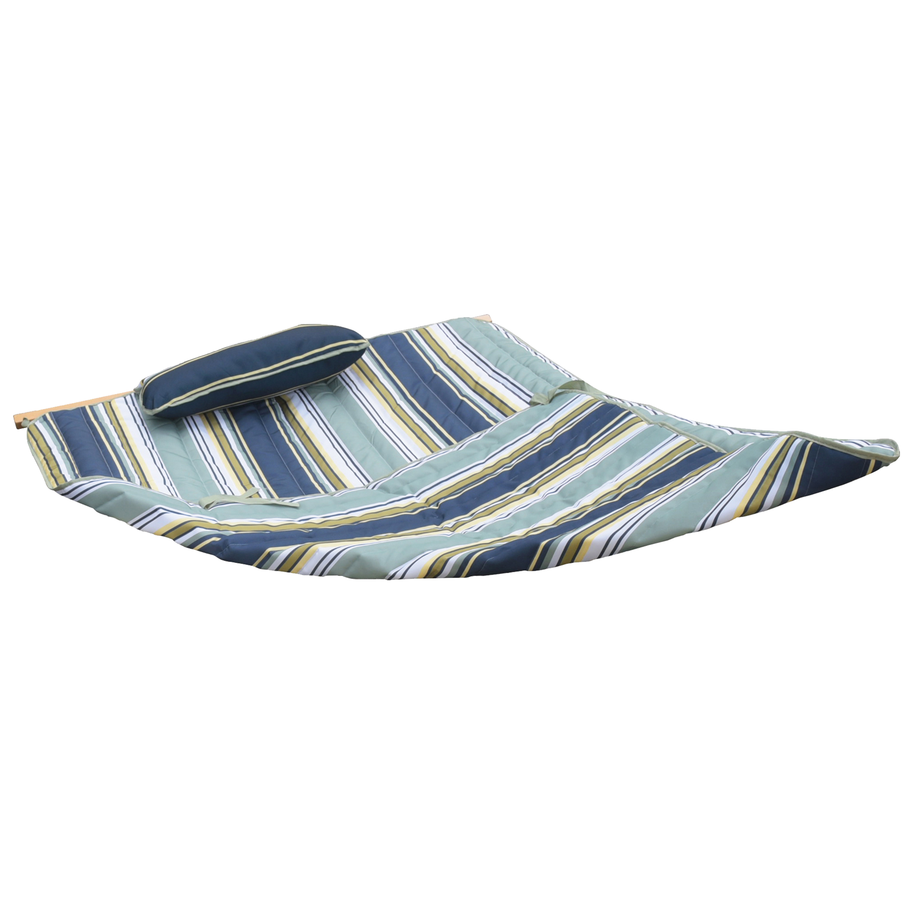 Outdoor Leisure Hammock Pillow & Pad Set - Coastal Turquoise Stripe | NU6802