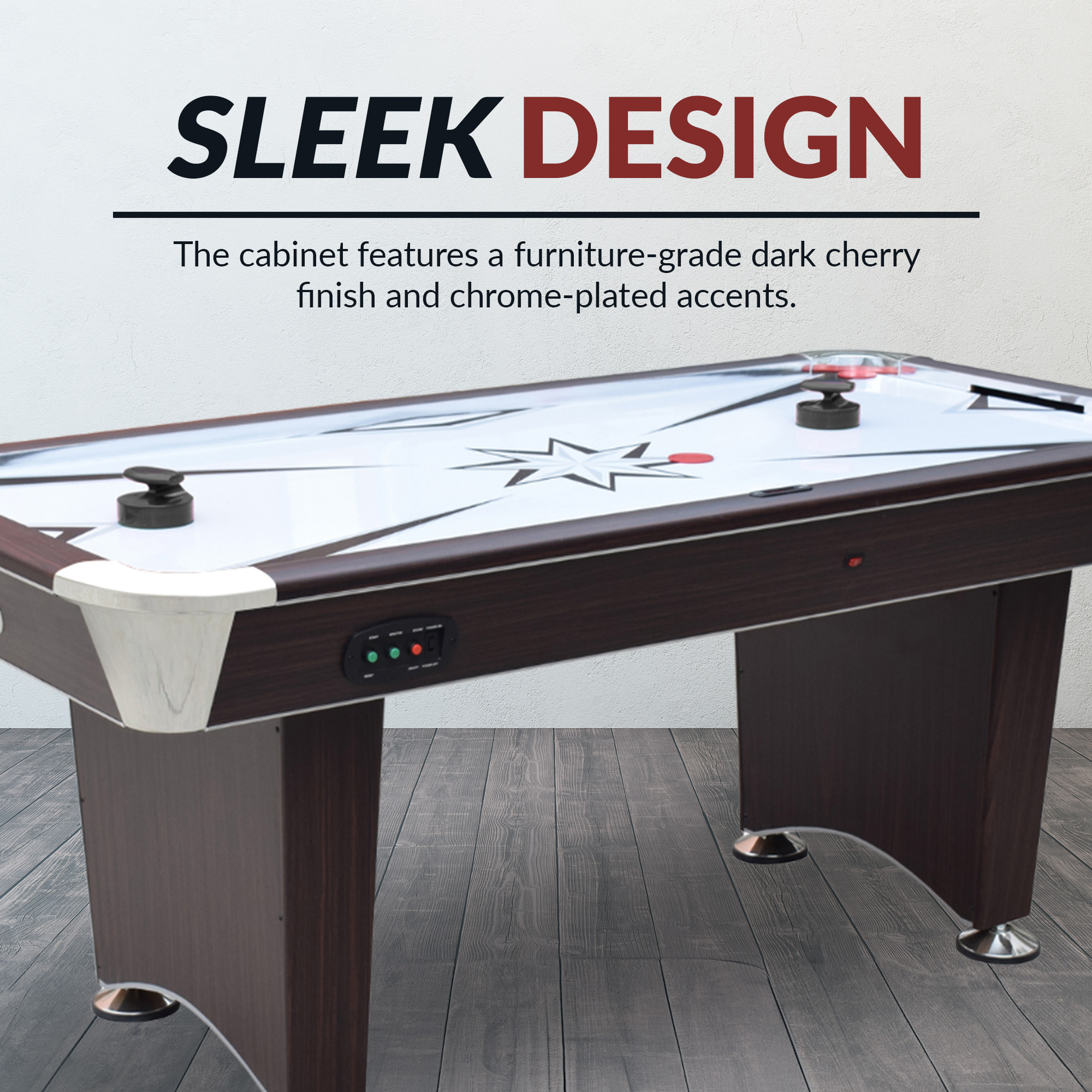 Midtown II 6-ft Air Hockey Table with LED Scoring - Dark Cherry Finish | BG50388 image 8