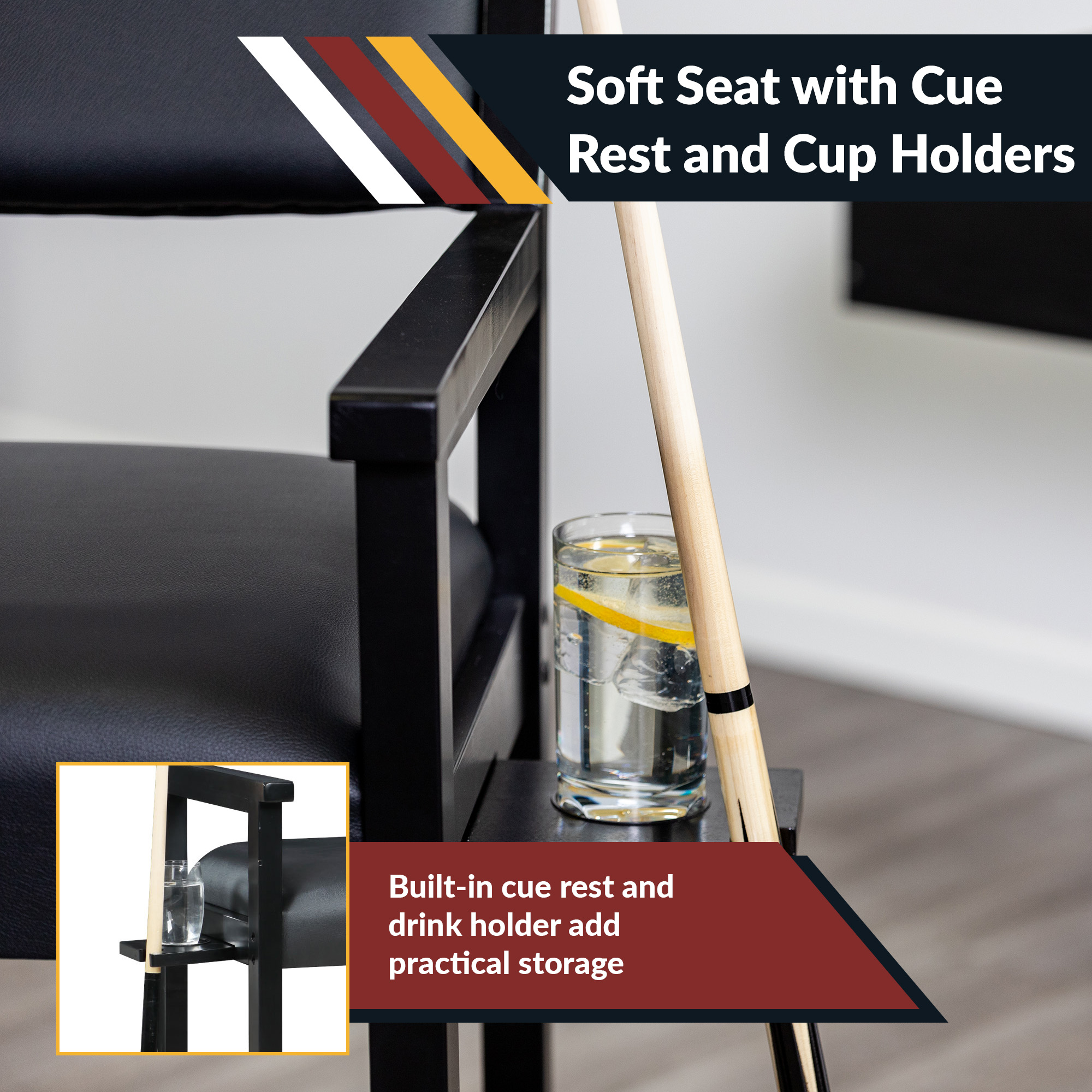 Cambridge 30-in High Top Spectator Chair - Black | BG2556-BK image 6