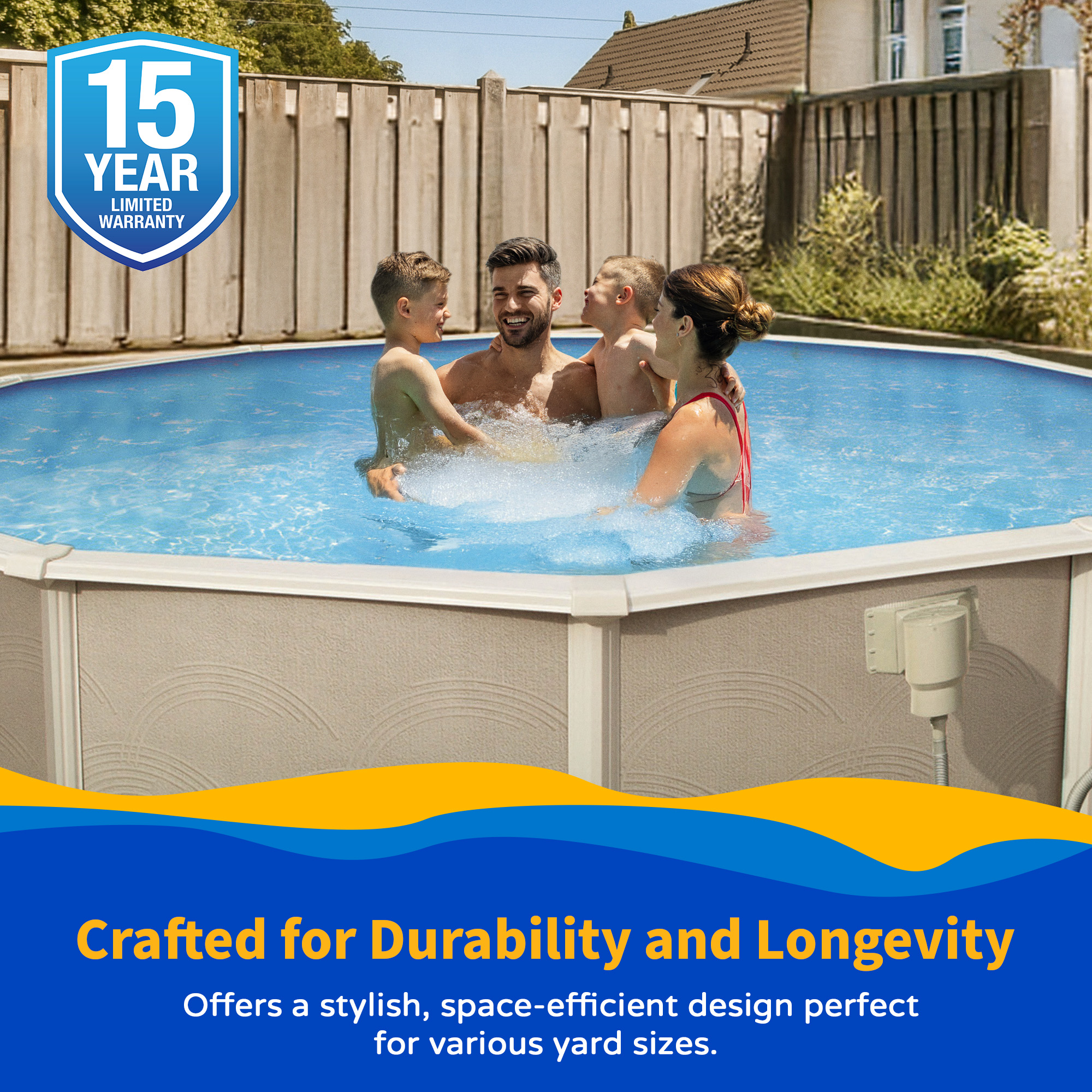 Belize 27-ft Round 52-in Deep 6-in Top Rail Swimming Pool Package | NB3035 image 5
