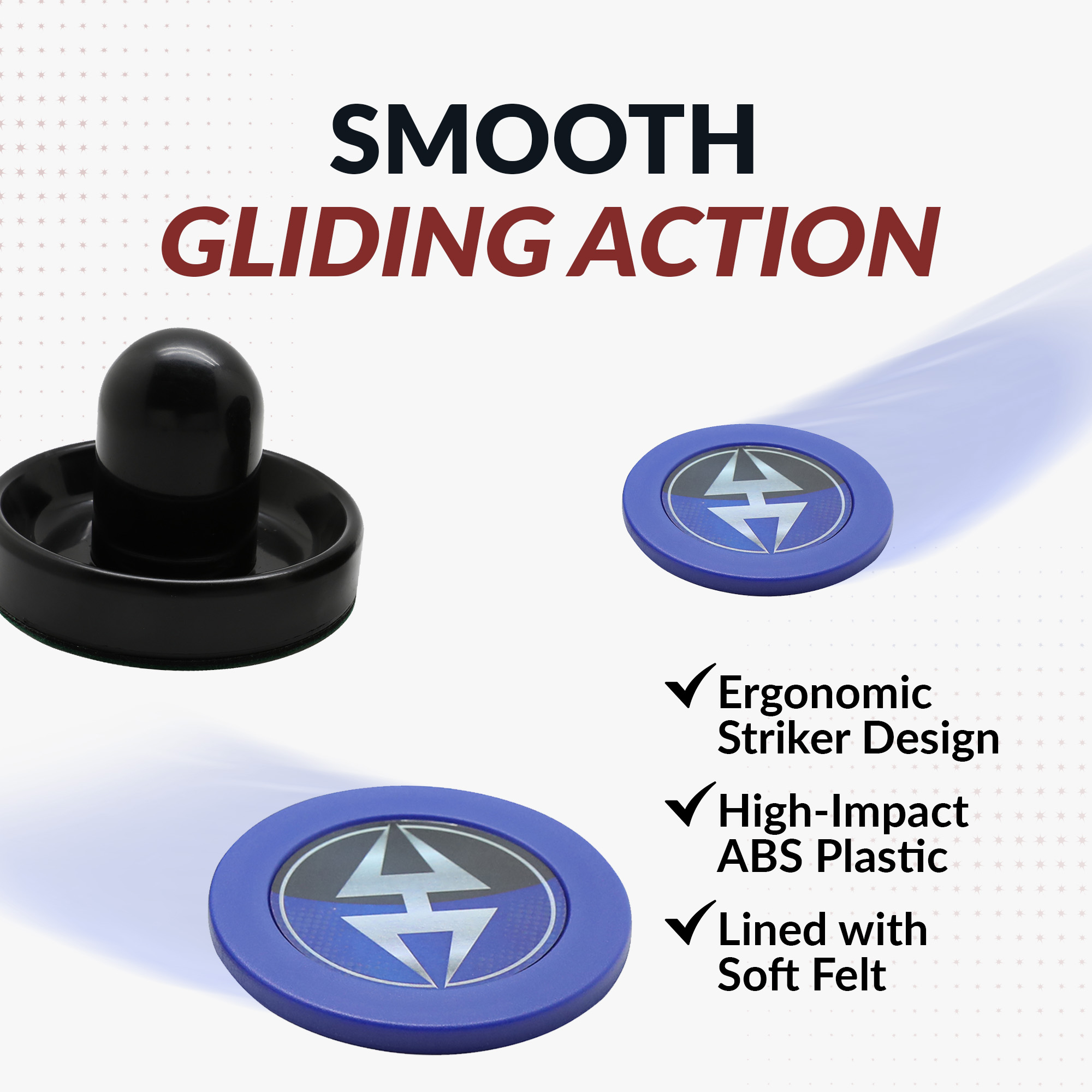 Air Hockey 3.75-in Strikers and 2.87-in Pucks - Black and Blue | BG50384 image 4