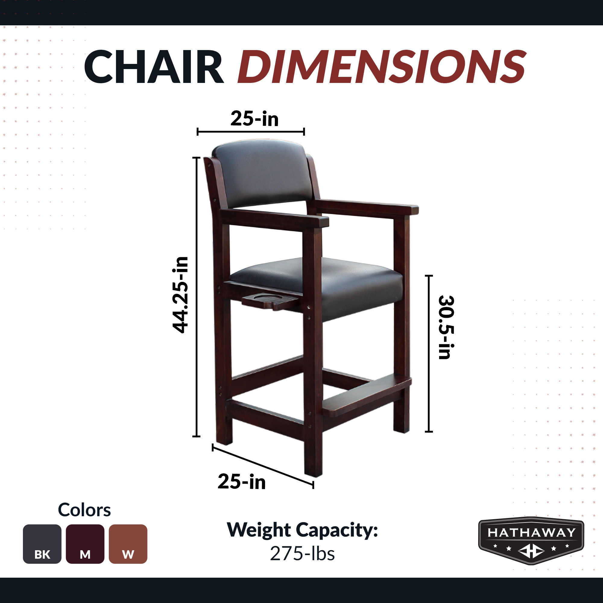 Cambridge 30-in High Top Spectator Chair - Mahogany Finish | BG2556M image 2