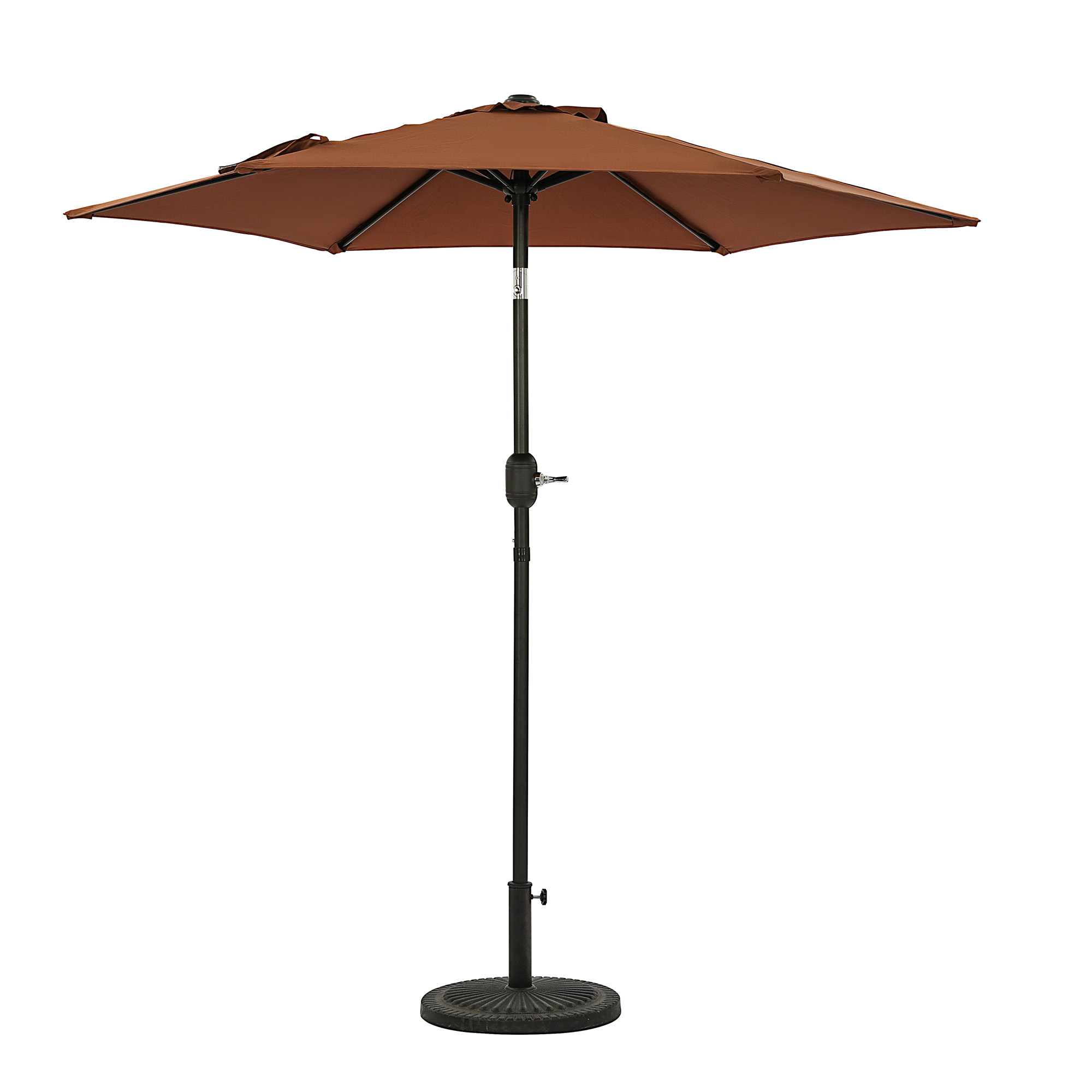 Bistro 7.5-ft Hexagon Market Umbrella - Coffee - Polyester Canopy | NU6829 image 2