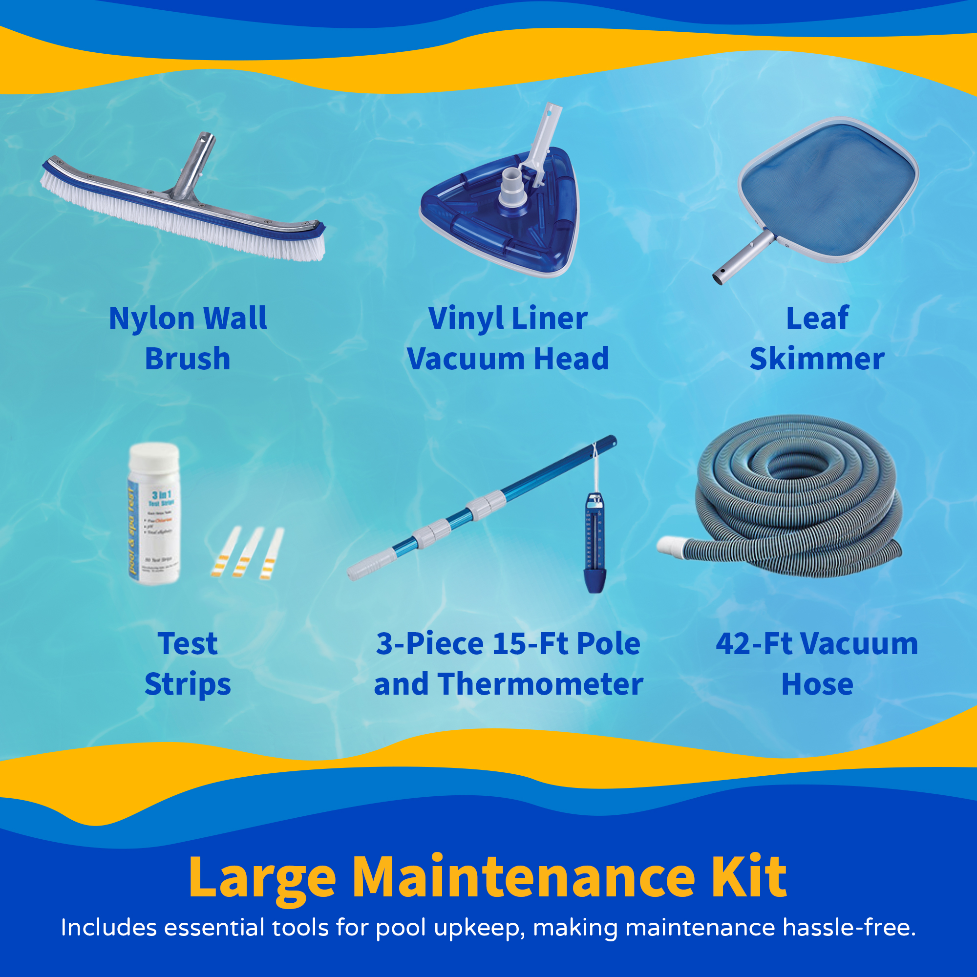 Belize 18-ft x 33-ft Oval 52-in Deep 6-in Top Rail Swimming Pool Package | NB3046 image 8