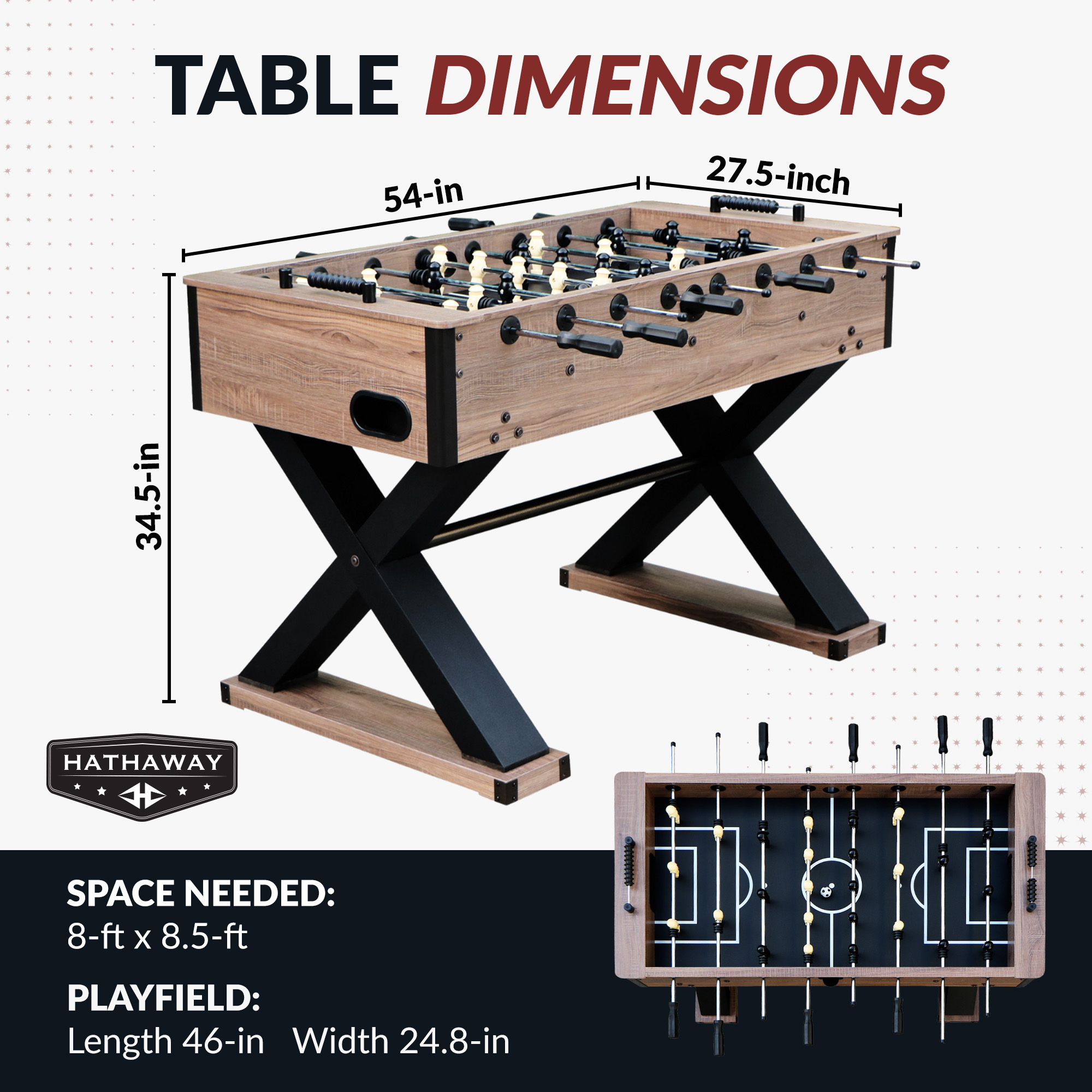 Excalibur 54-in Foosball Table - Driftwood | BG5030 image 3
