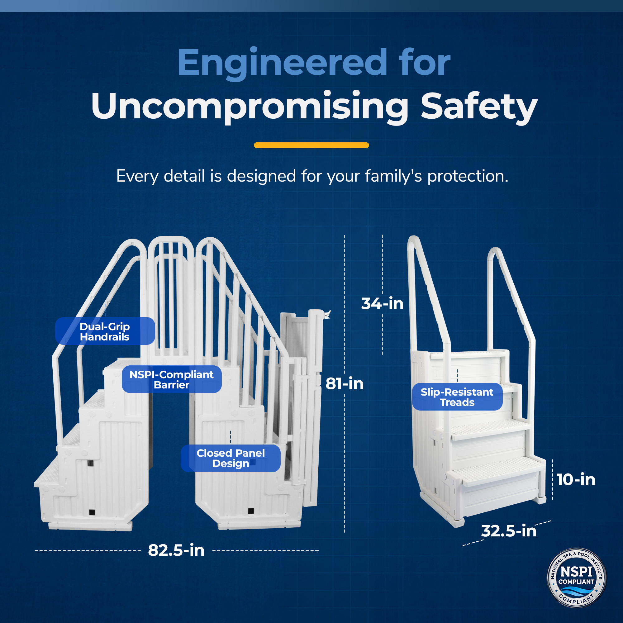 Easy Pool Step Entry System w/ Gate | NE138 image 5