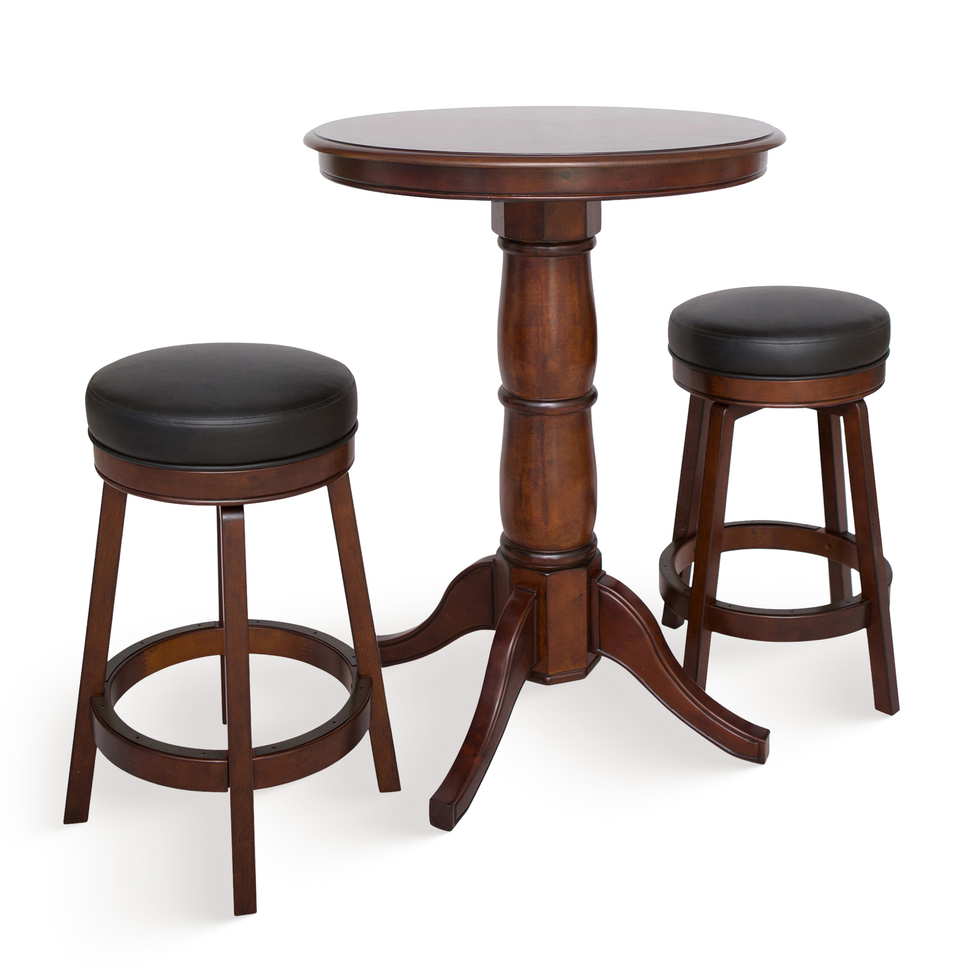 Oxford 3 Piece Hardwood Pub Table Set - Walnut Finish | BG2715W image 2
