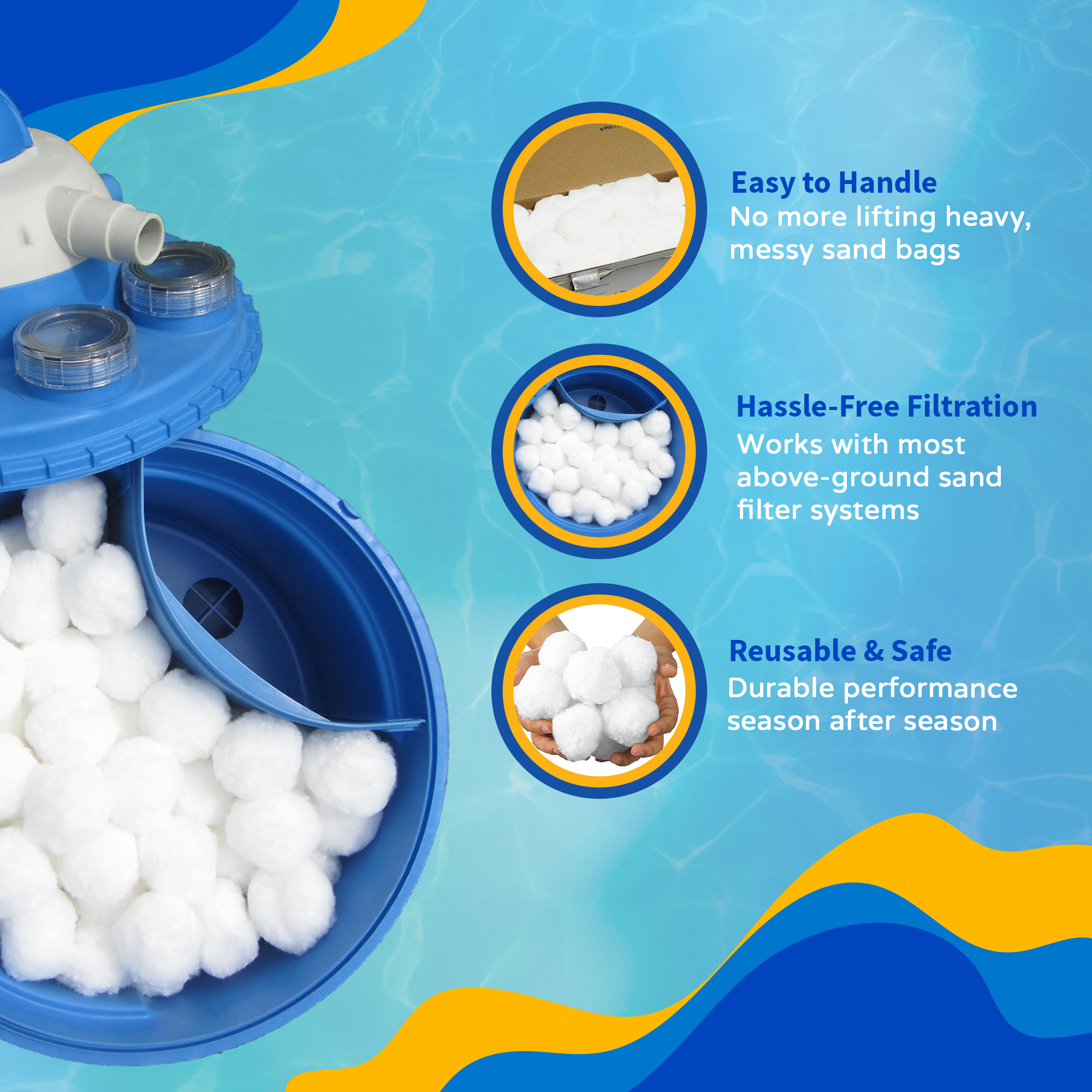 FlowXtreme® CottonTails® Filter Media 0.75-lbs (Replaces 25-lbs Sand) | NE4511 image 5