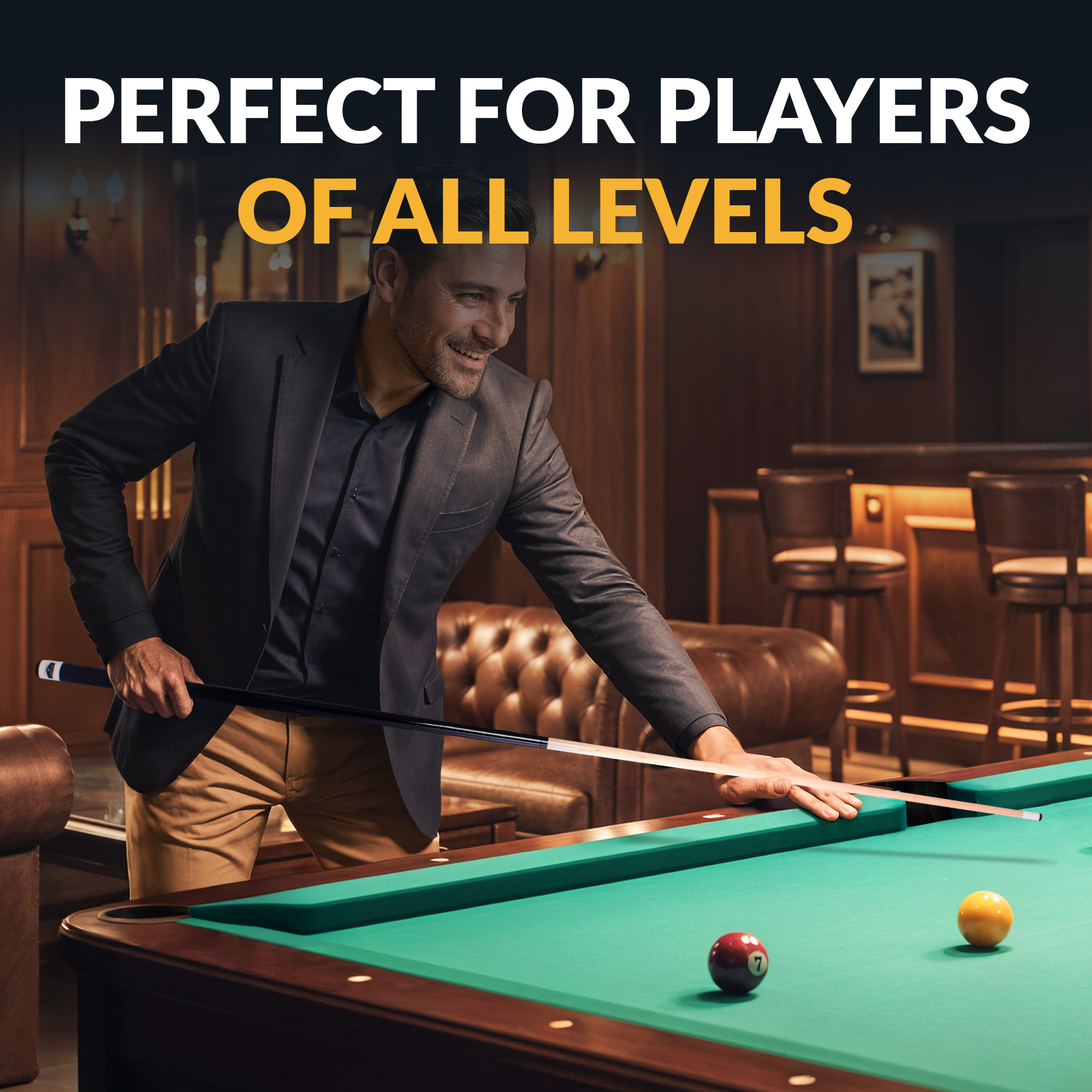 Conquest 58-in Cue Stick and Case Set - Maple Wood - Black | BG50391 image 7