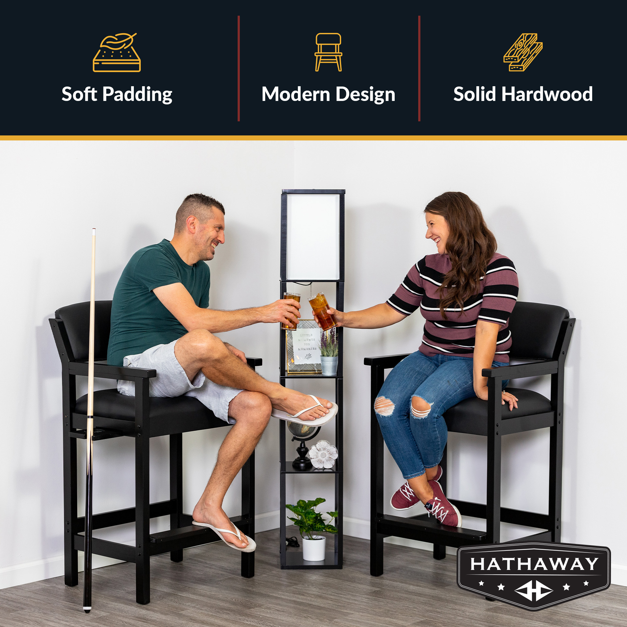 Cambridge 30-in High Top Spectator Chair - Black | BG2556-BK image 3