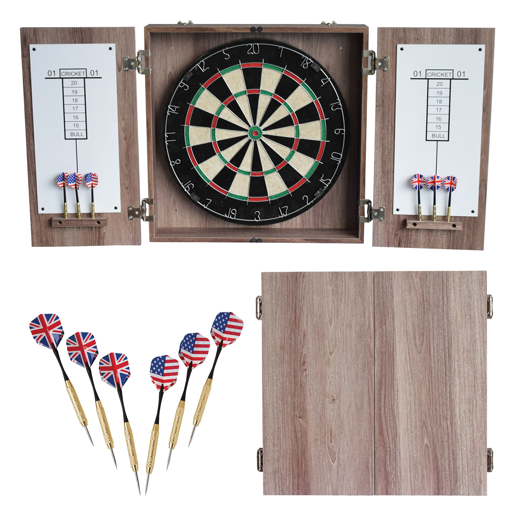 Winchester Bristle Dartboard and Cabinet Set - Driftwood Finish | BG1044-DWD image 2