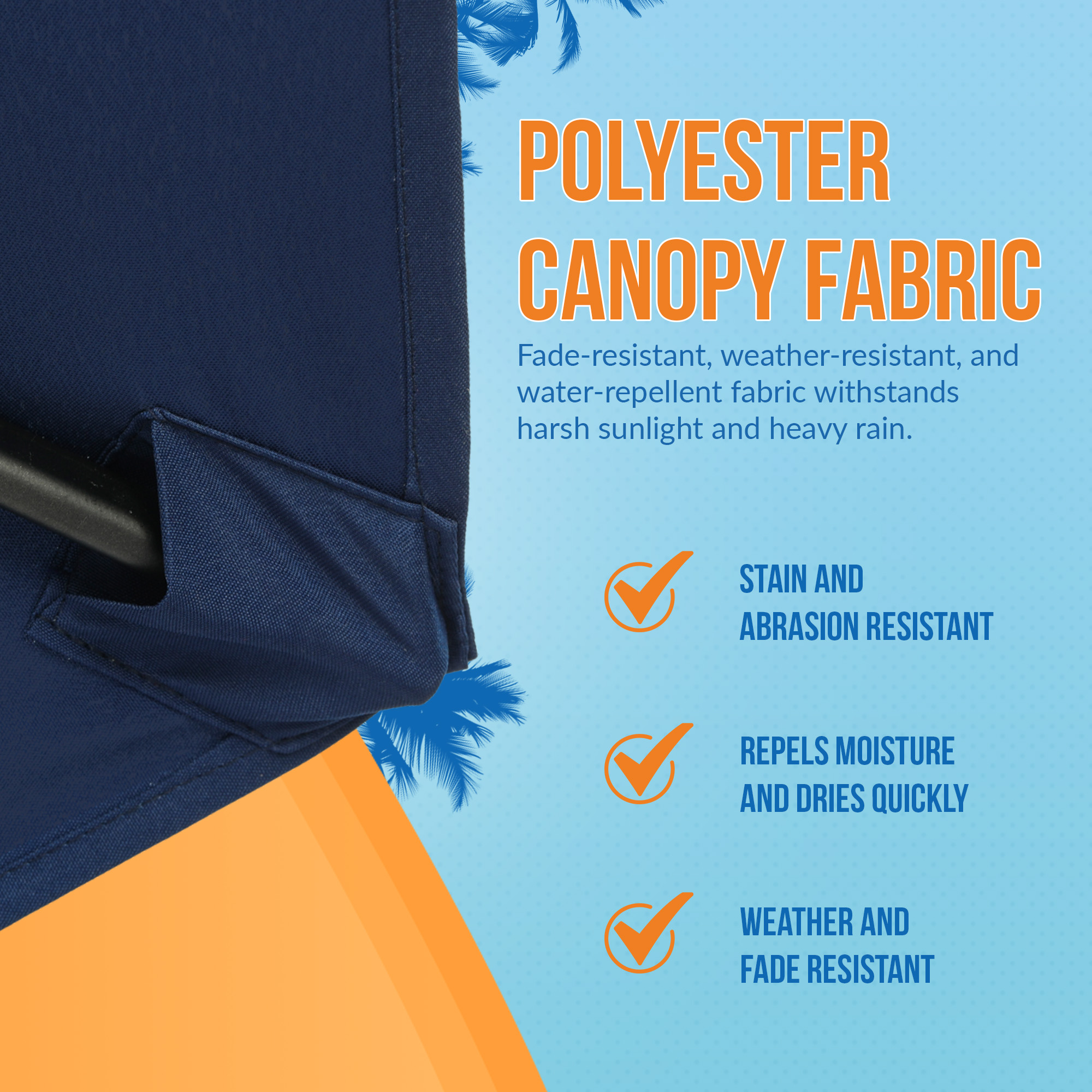 Bistro 7.5-ft Hexagon Market Umbrella - Navy Blue - Polyester Canopy | NU6828 image 7