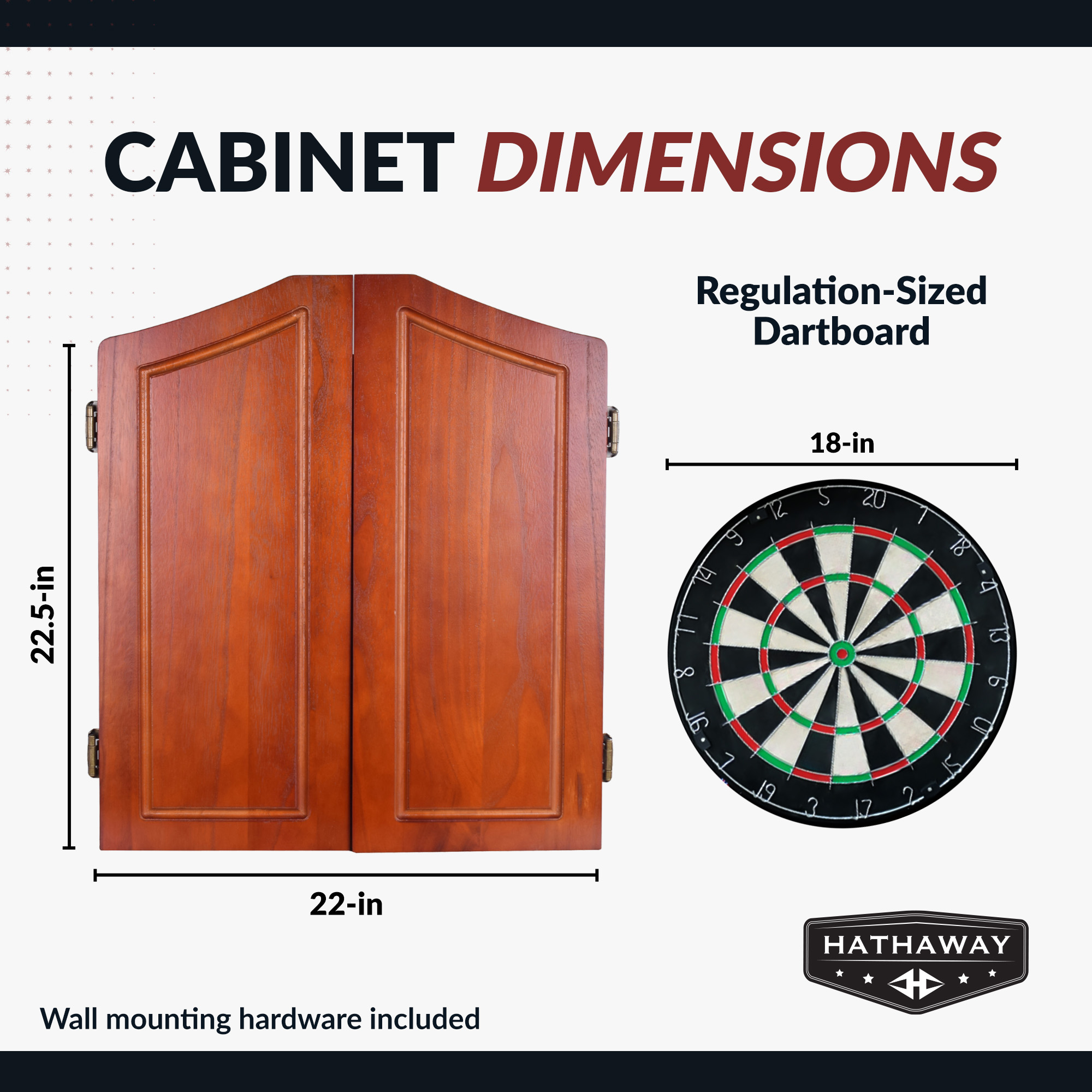 Centerpoint Bristle Dartboard and Solid Wood Cabinet - Dark Cherry Finish | BG1041CH image 3