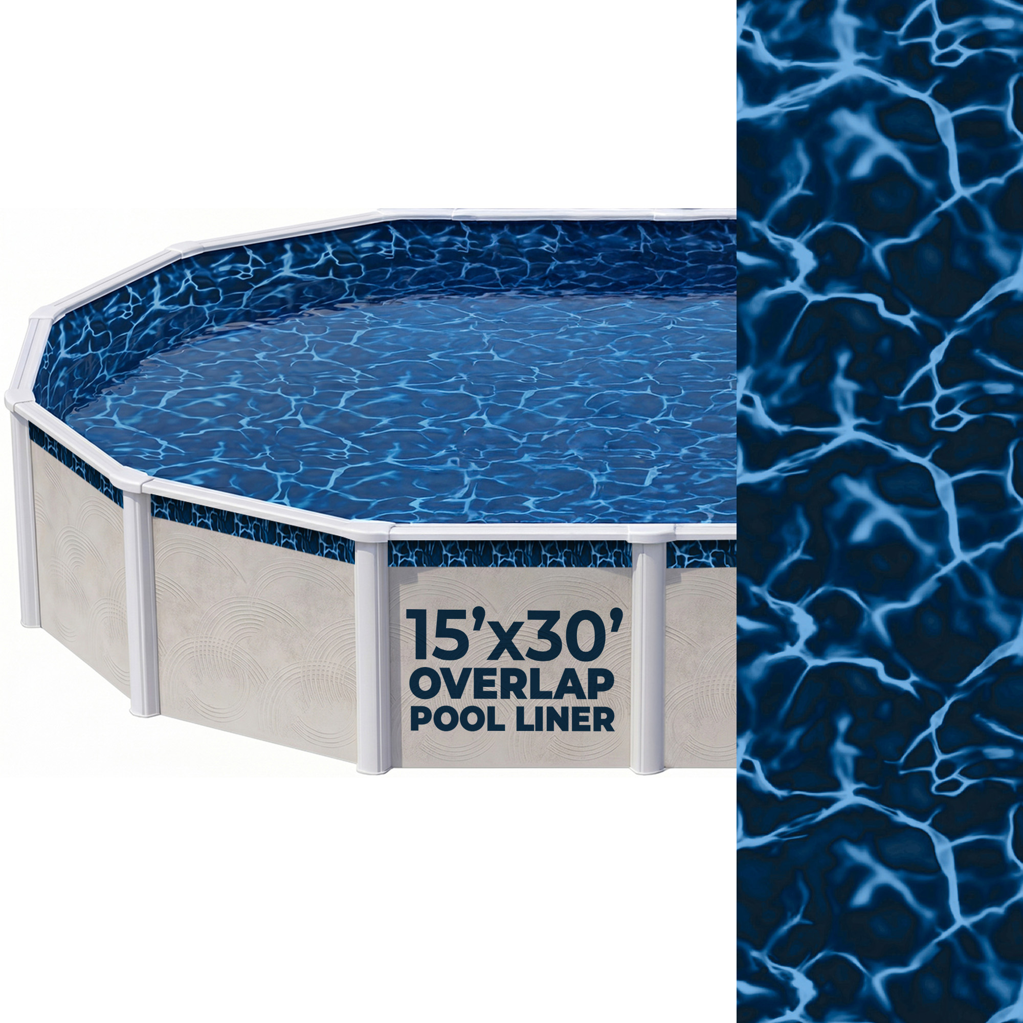 Evening Bay 15x30-ft Oval Standard Gauge Overlap Liner - 48/54-in | NL509-20 image 2