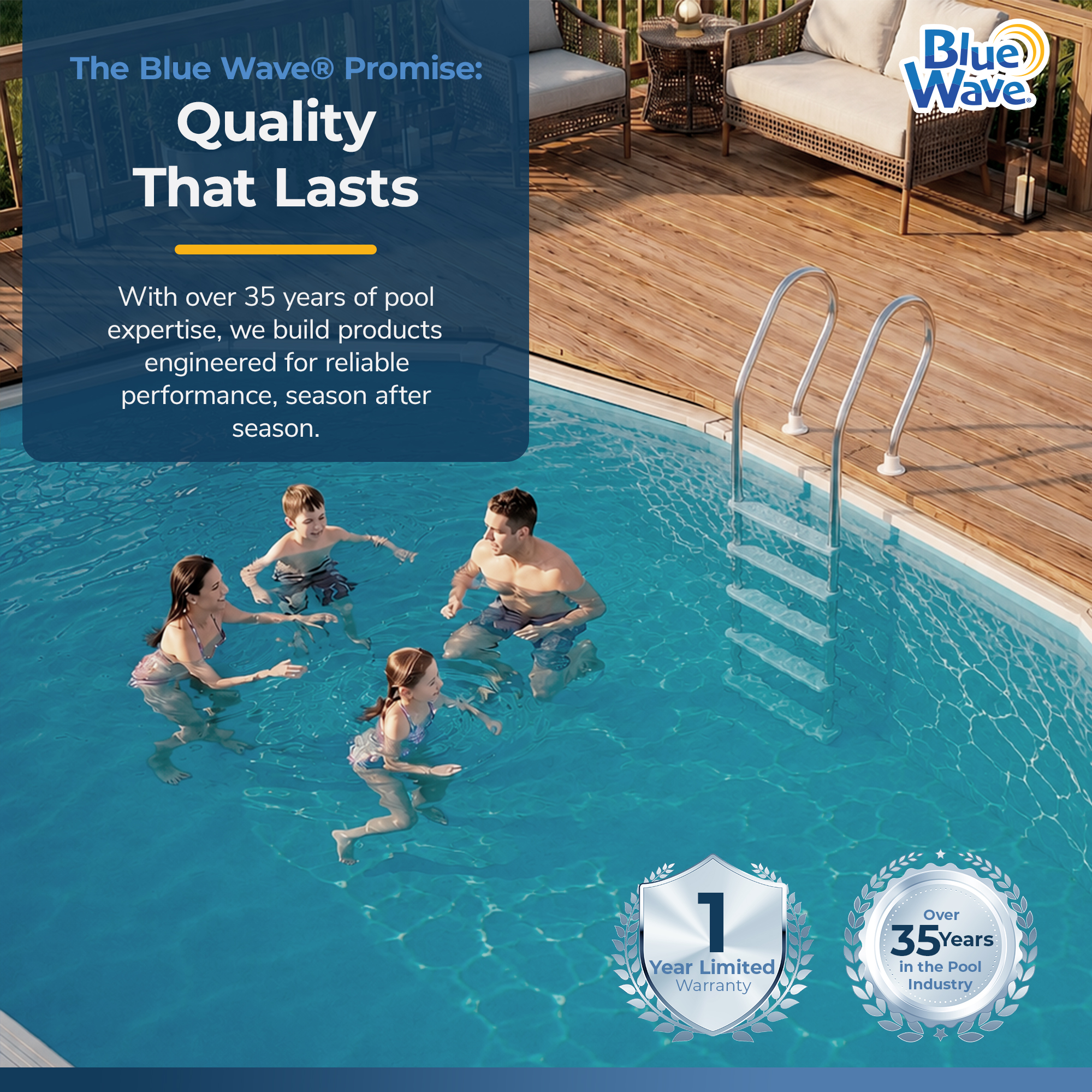 Stainless Steel Reverse Bend In-Pool Ladder for Above Ground Pools | NE1147 image 8