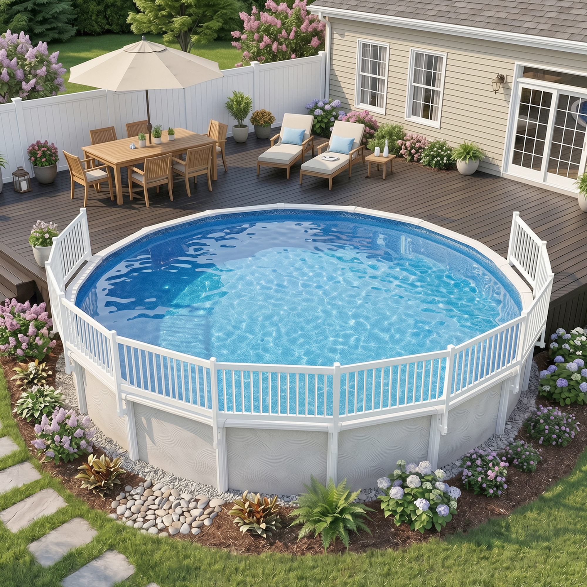 Above Ground Pool Fence Kit (8 Sections) - White | NE145 - product image