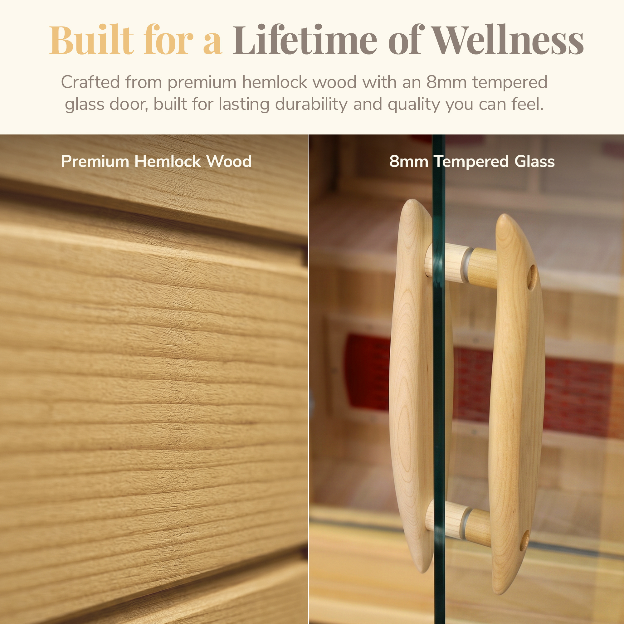 Buena Vista 1-2 Person Hemlock Infrared Sauna with 3 Ceramic Heaters | SA2400 image 6