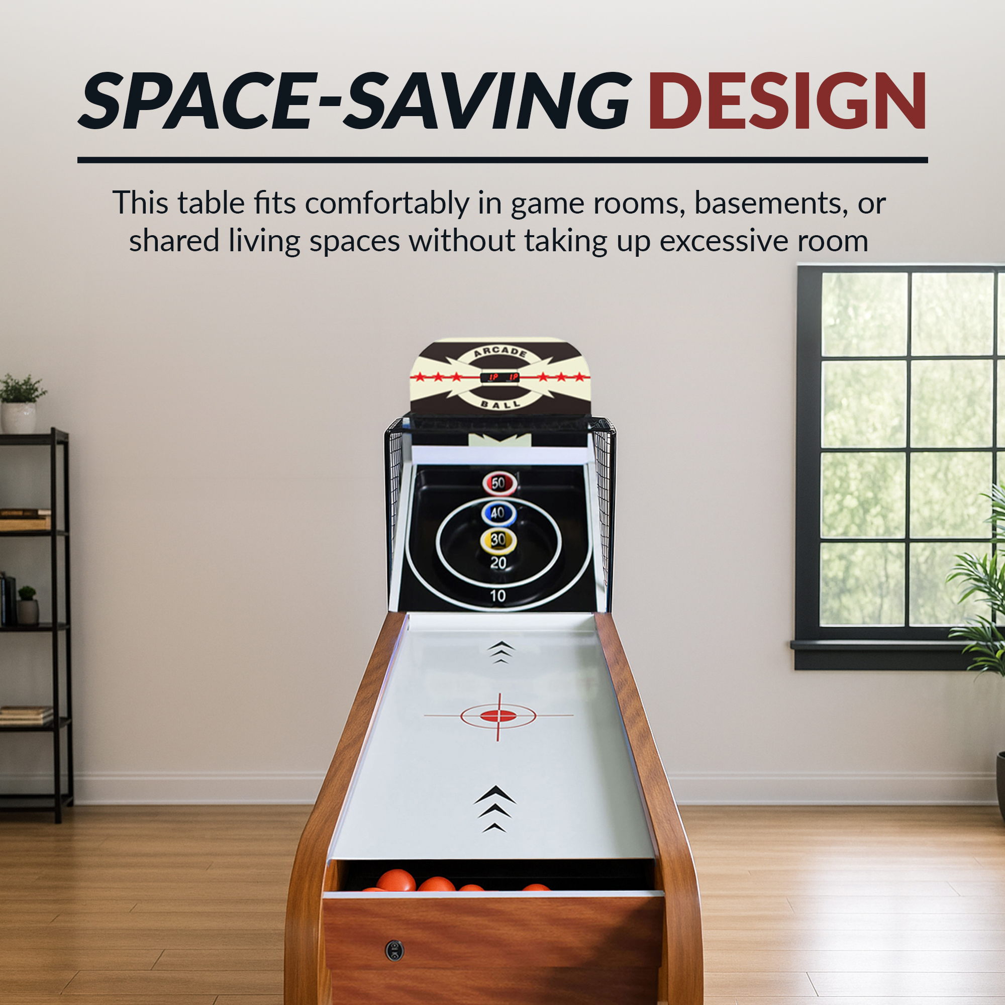 Boardwalk 8-ft Roll Hop and Score Arcade Game Table with LED Scoring | BG2019SK image 8