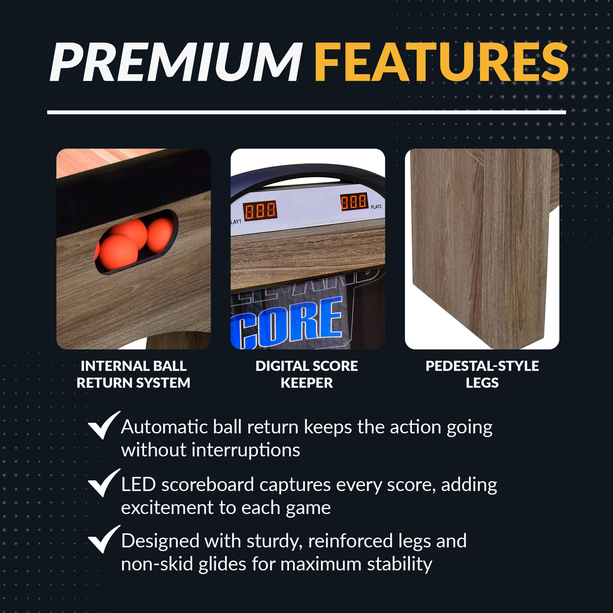 Shooting Star 9-ft Roll Hop and Score Arcade Game Table with LED Scoring | BG50375 image 6