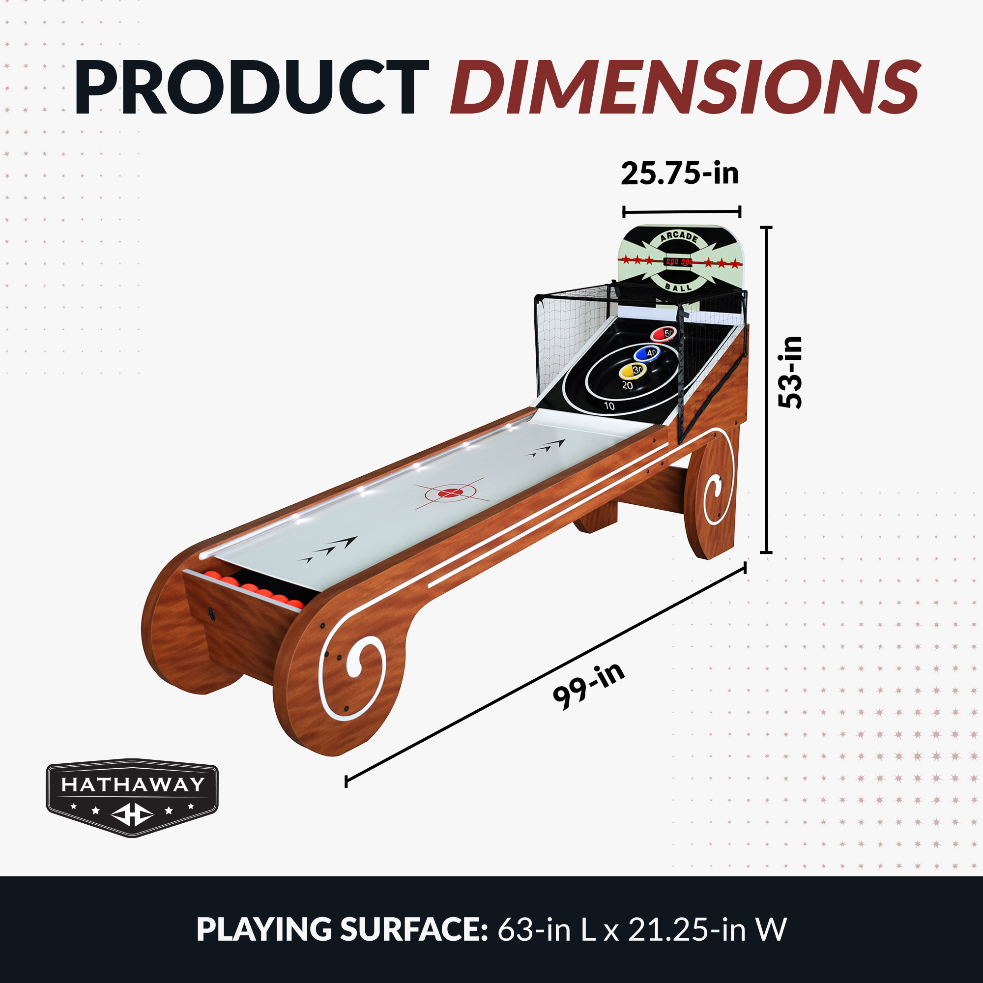 Boardwalk 8-ft Roll Hop and Score Arcade Game Table with LED Scoring | BG2019SK image 3