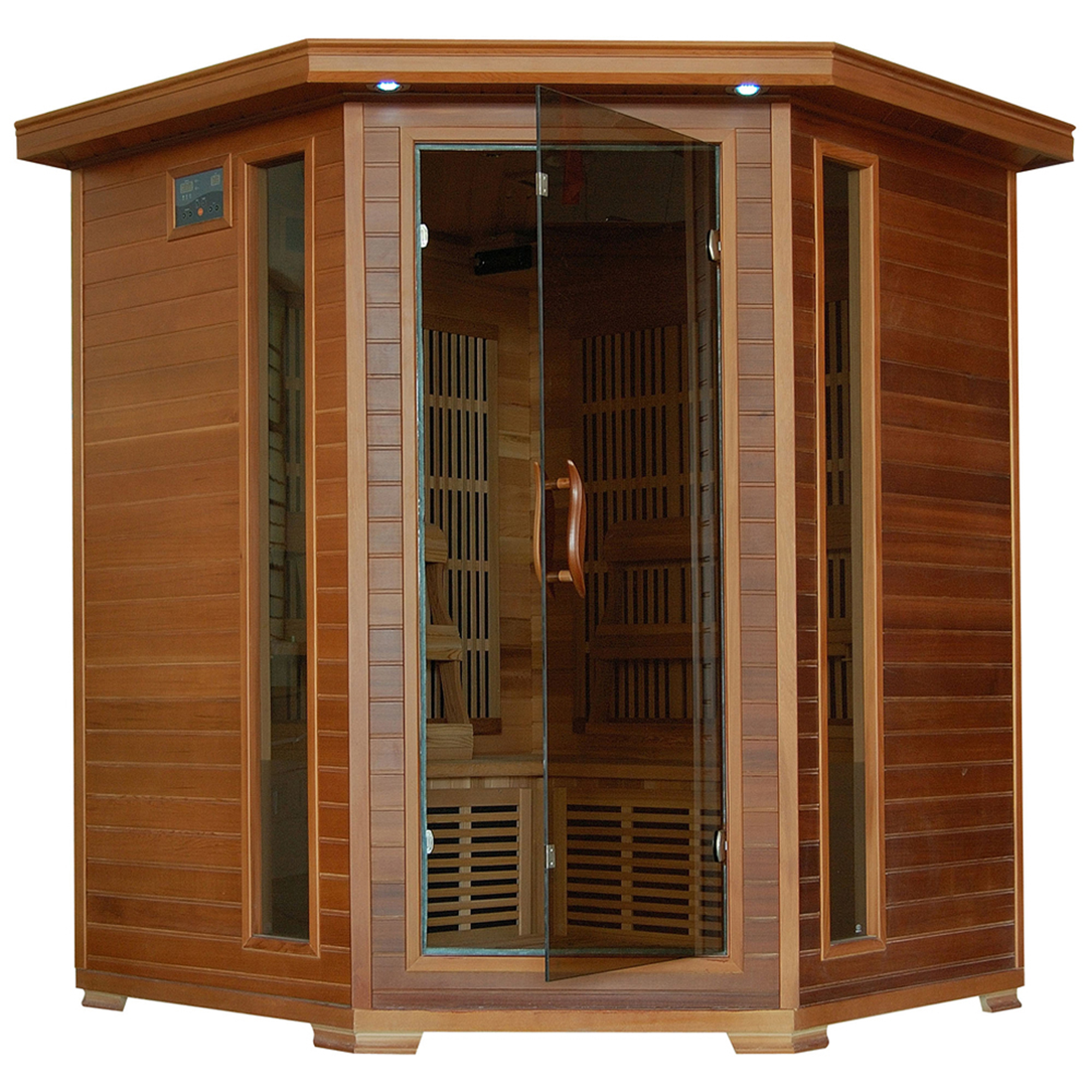 Whistler 4-Person Cedar Corner Infrared Sauna with 10 Carbon Heaters | SA1320 - product image