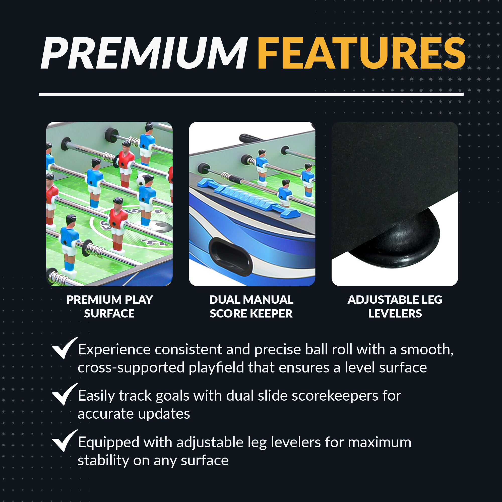 Allure 48-in Foosball Table - Black and Blue | BG5015 image 6