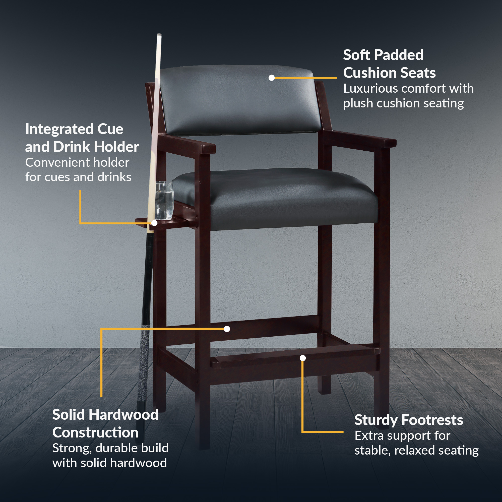 Cambridge 30-in High Top Spectator Chair - Mahogany Finish | BG2556M image 3