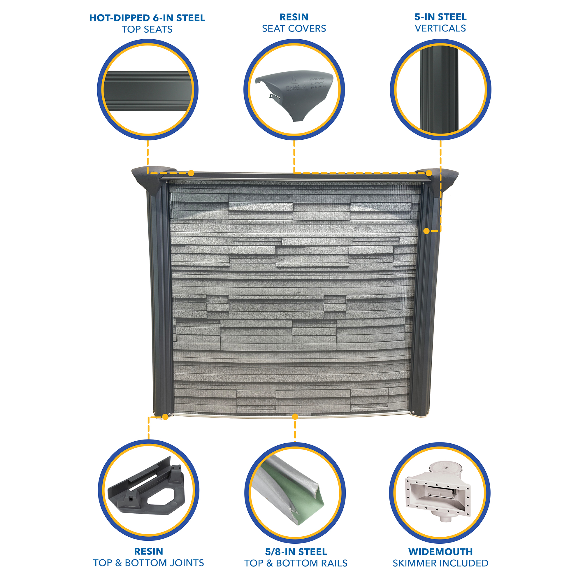 Montilla 12x24-ft Oval 52-in Deep Steel Wall A/G Swimming Pool w/ 6-in Top Rail | NB9866 image 3
