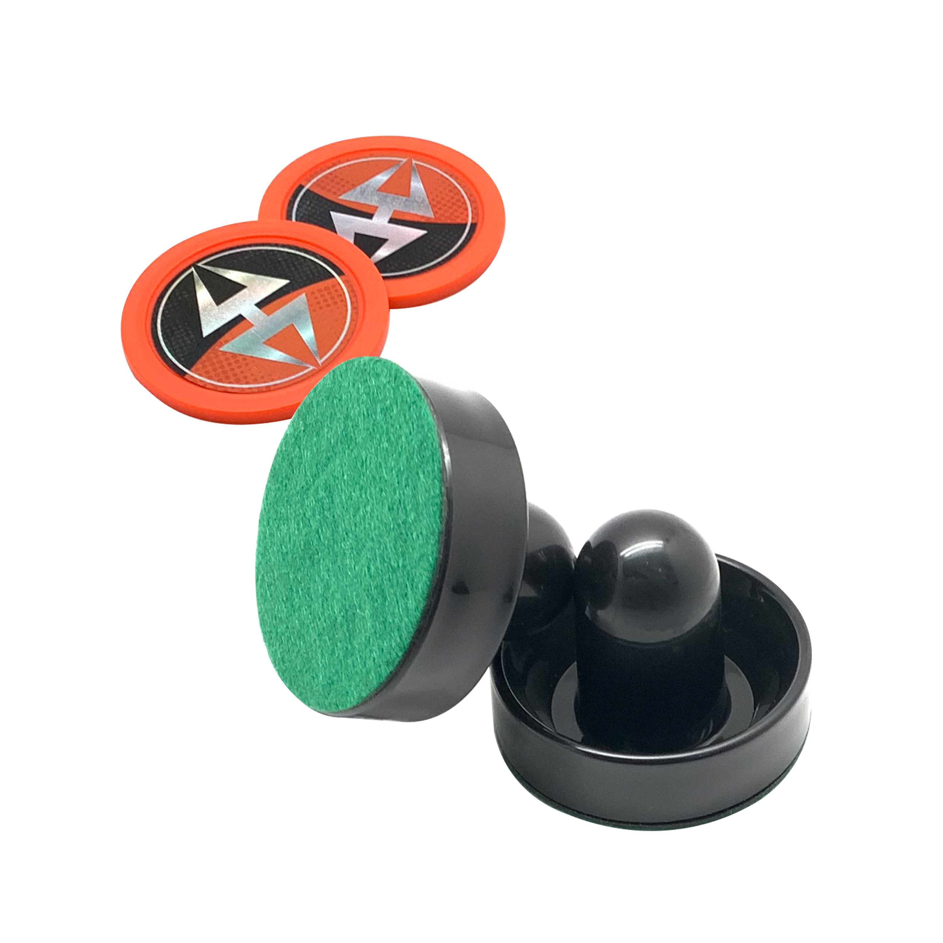 Air Hockey 3-in Strikers and 2.5-in Pucks - Black and Orange | BG50383 image 4