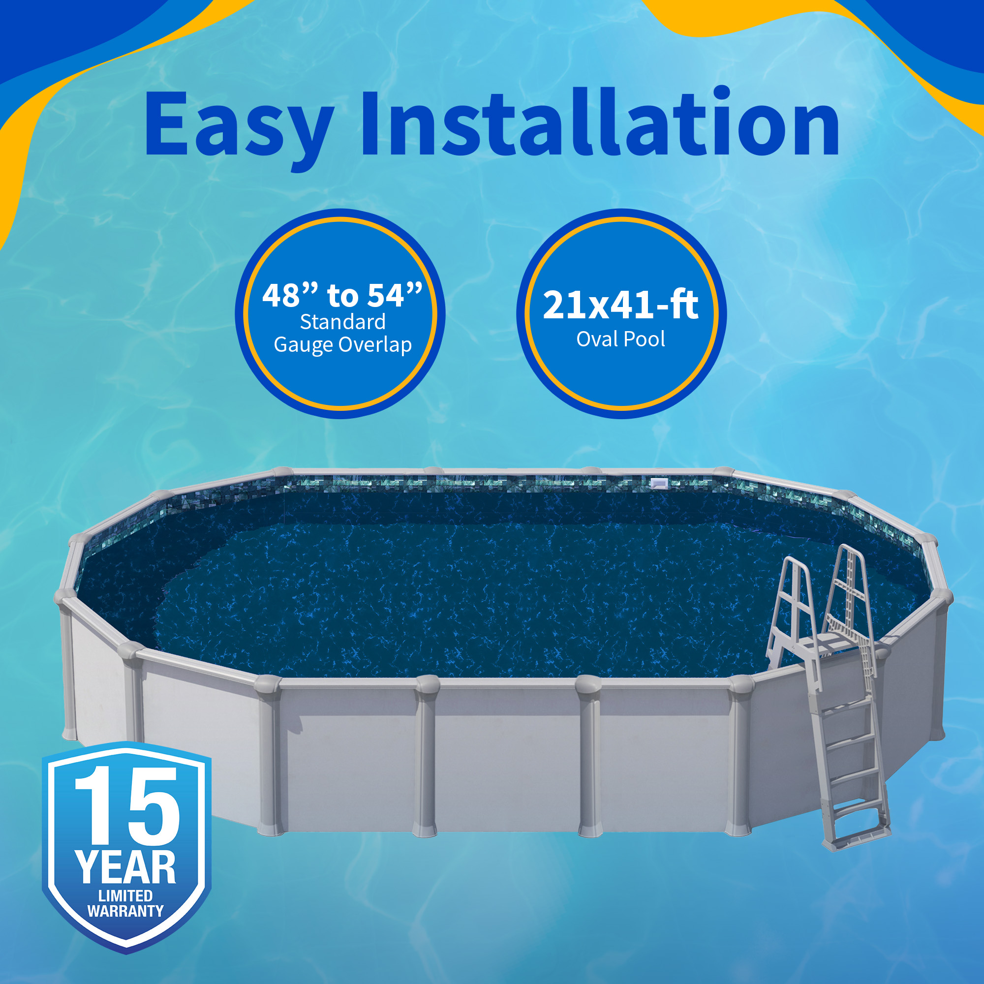 Emerald Coast 21x41-ft Oval Standard Gauge Overlap Liner - 48/54-in | NL612-20 image 4