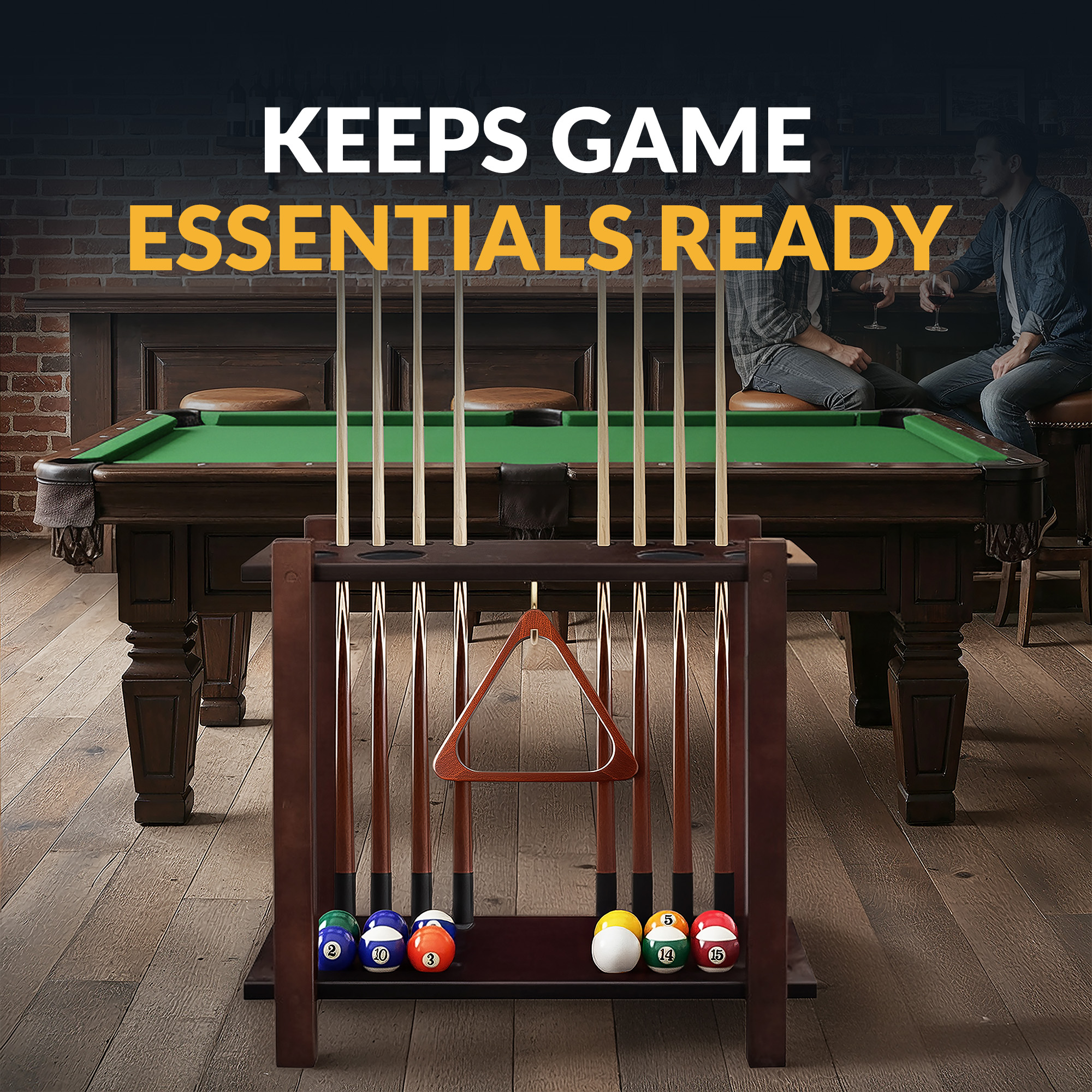 Classic 28-in Floor Billiard Cue Rack - Mahogany Finish | BG2567M image 7