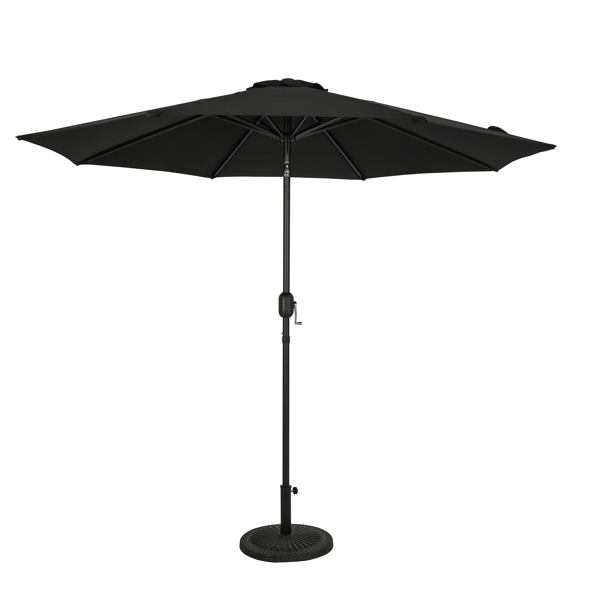 Trinidad 9-ft Octagon Market Umbrella - Black - Polyester Canopy | NU6831 image 2
