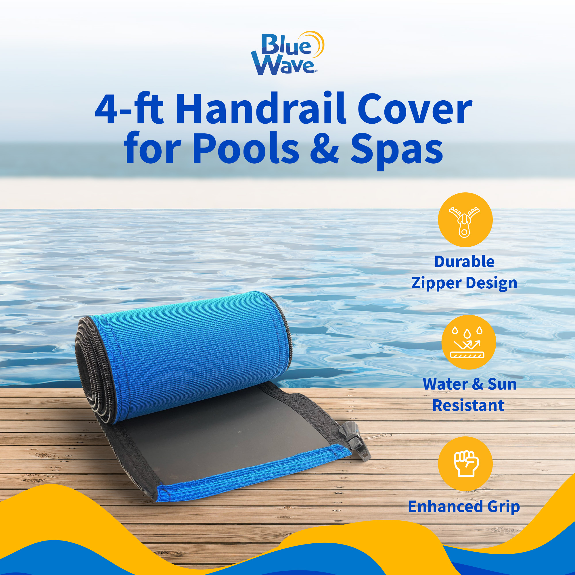 Blue Wave Rail Guard for Pool Handrails, 4-ft Blue (1 per pack) | NE1251 image 3