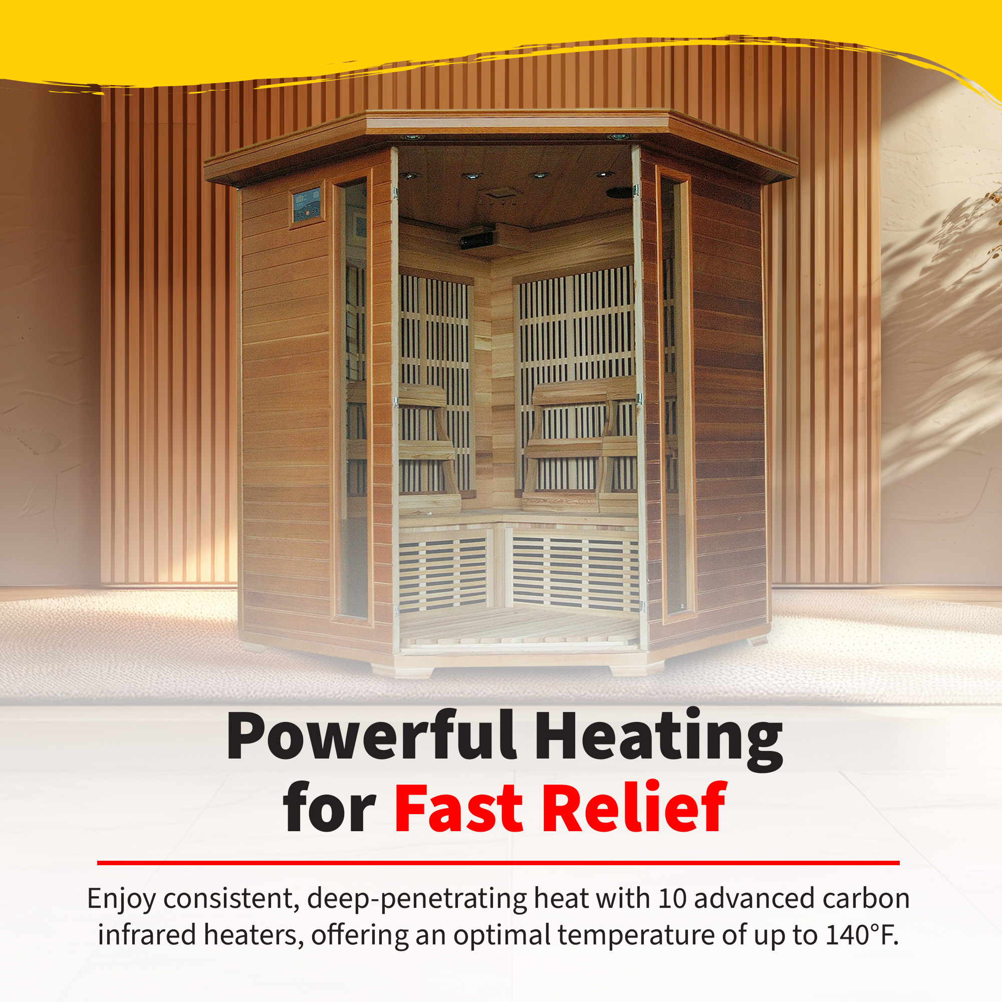 Whistler 4-Person Cedar Corner Infrared Sauna with 10 Carbon Heaters | SA1320 image 7