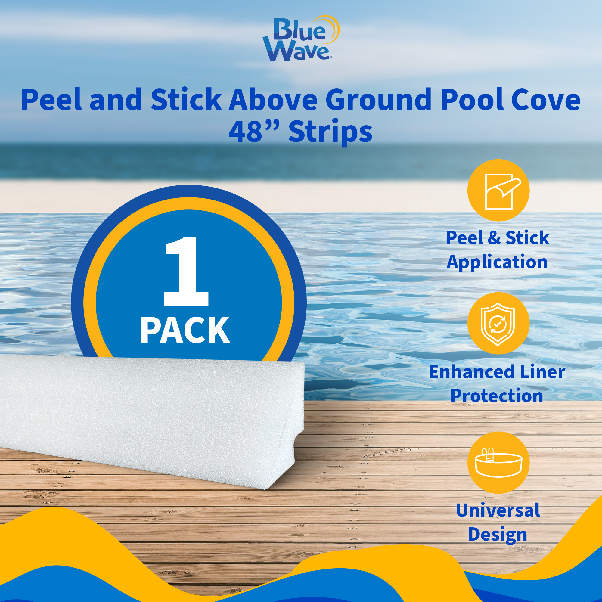 48-in Peel and Stick Above Ground Pool Cove - Each | NL102 image 3