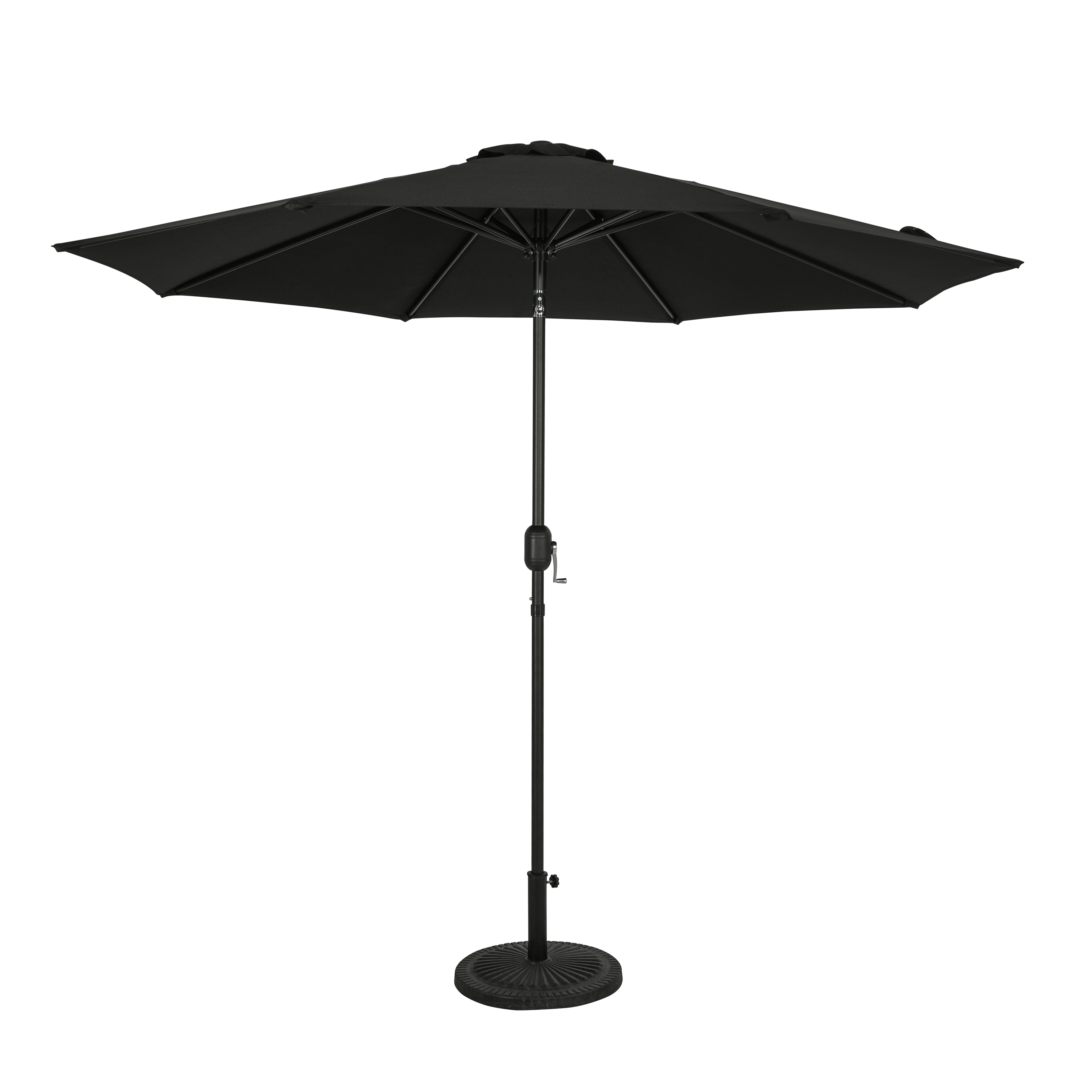 Trinidad 9-ft Octagon Market Umbrella - Black - Polyester Canopy | NU6831 - product image