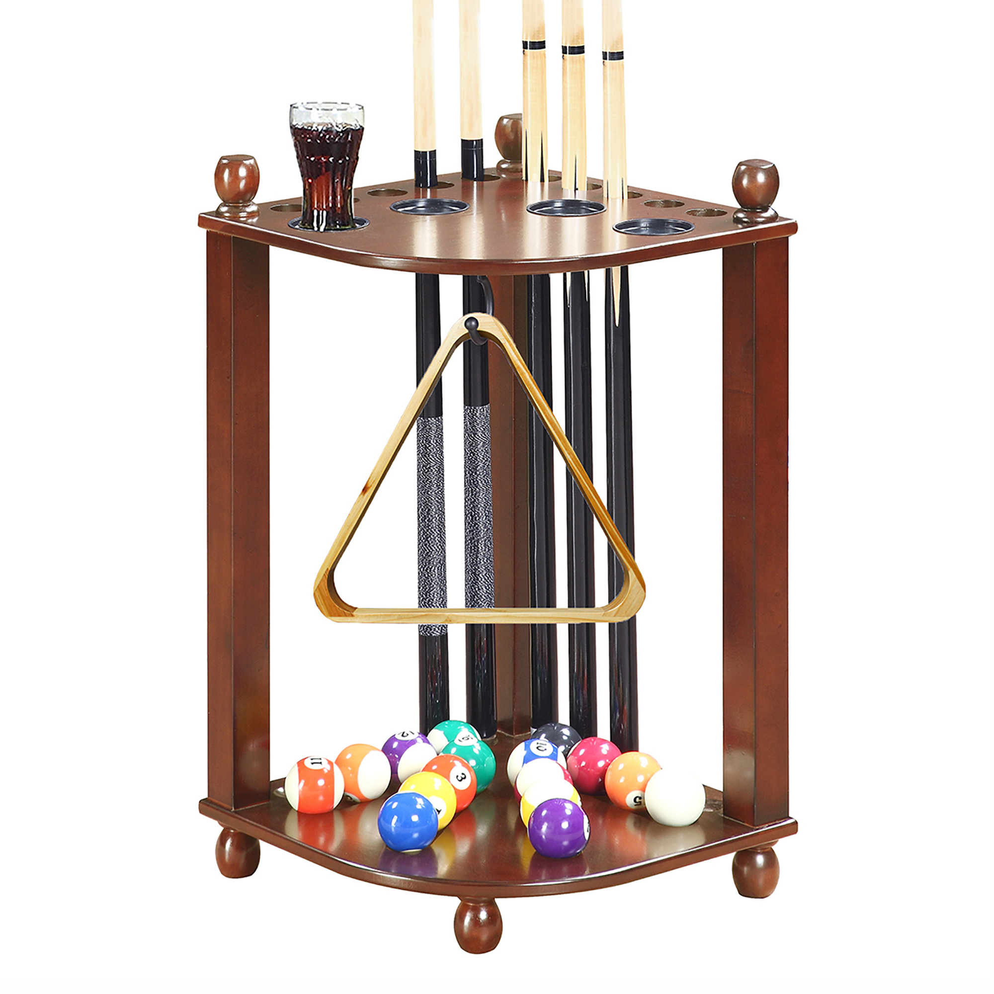 Regent 28-in Corner Floor Billiard Cue Rack - Walnut Finish | BG2569W
