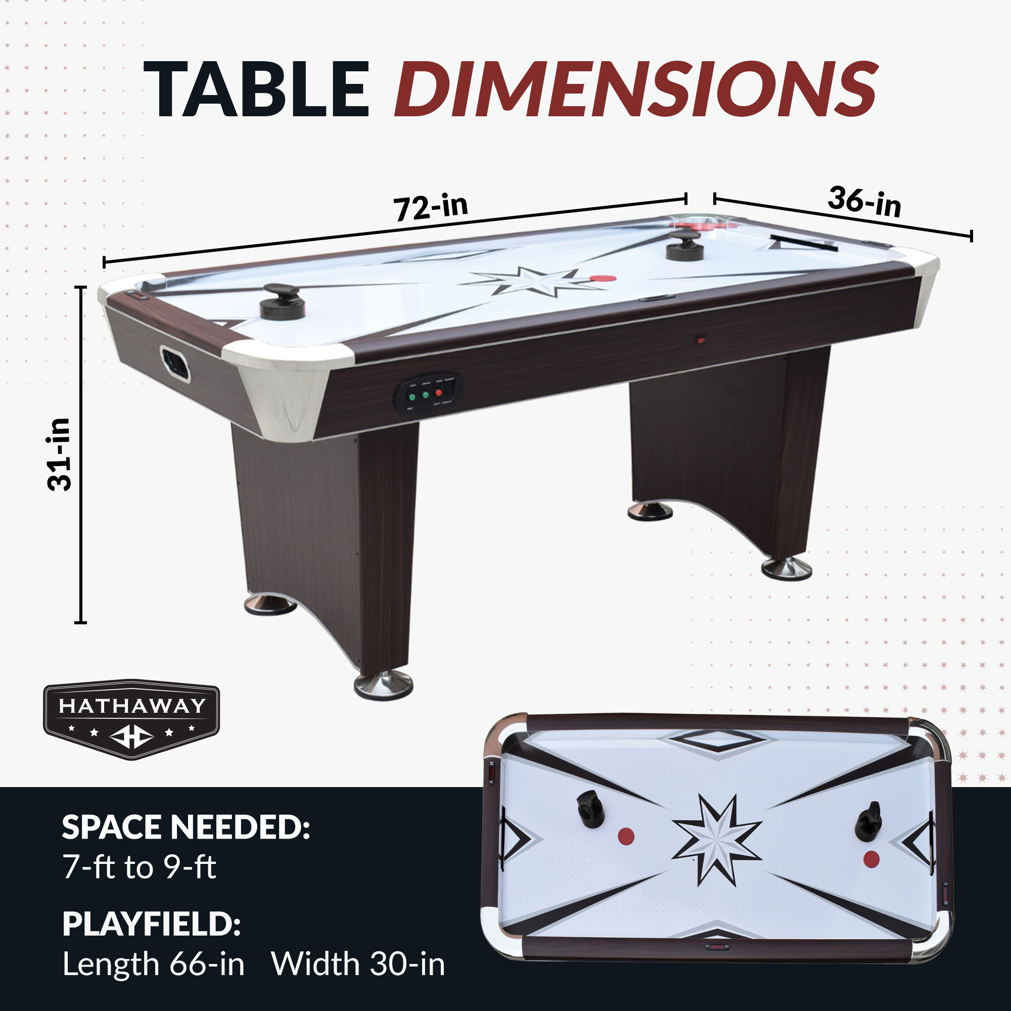 Midtown II 6-ft Air Hockey Table with LED Scoring - Dark Cherry Finish | BG50388 image 3