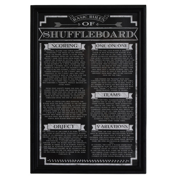 Shuffleboard Game Rules Wall Art | BG2029SH - product image