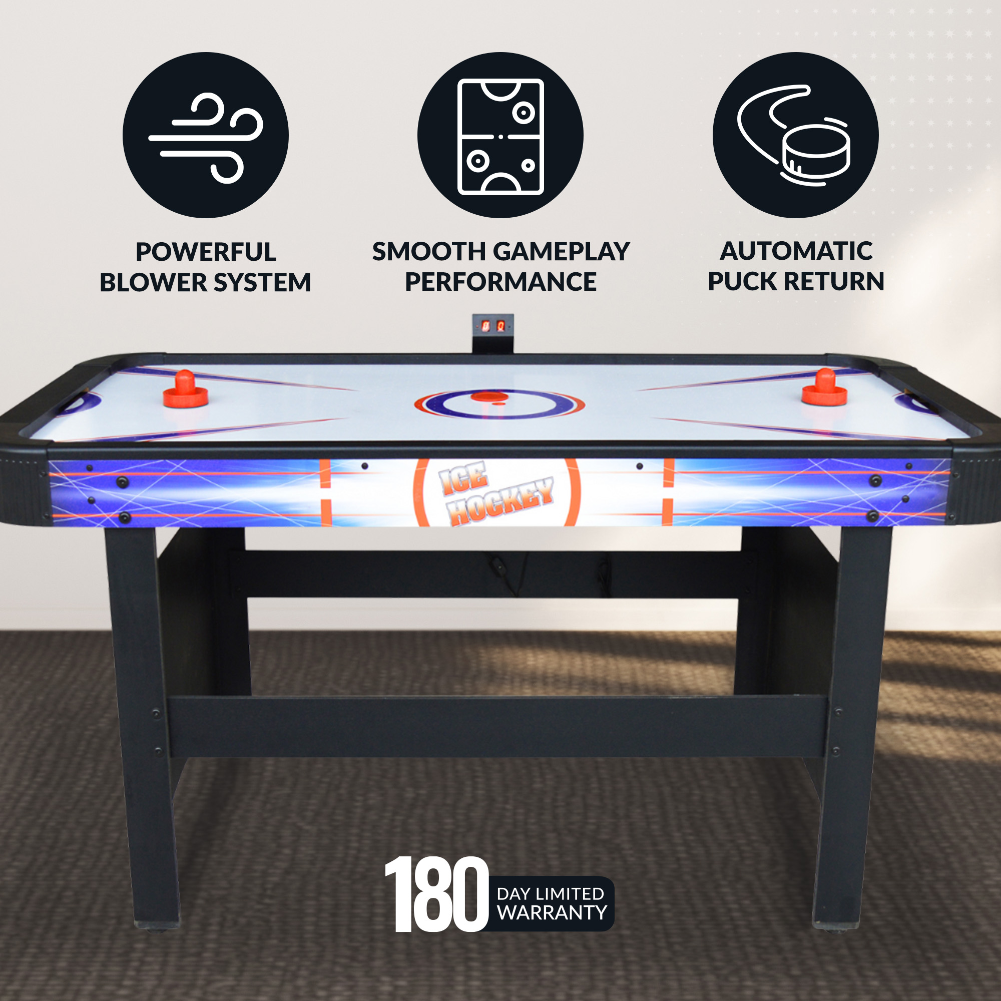 Patriot 60-in Air Hockey Table with LED Scoring | BG4009H image 5