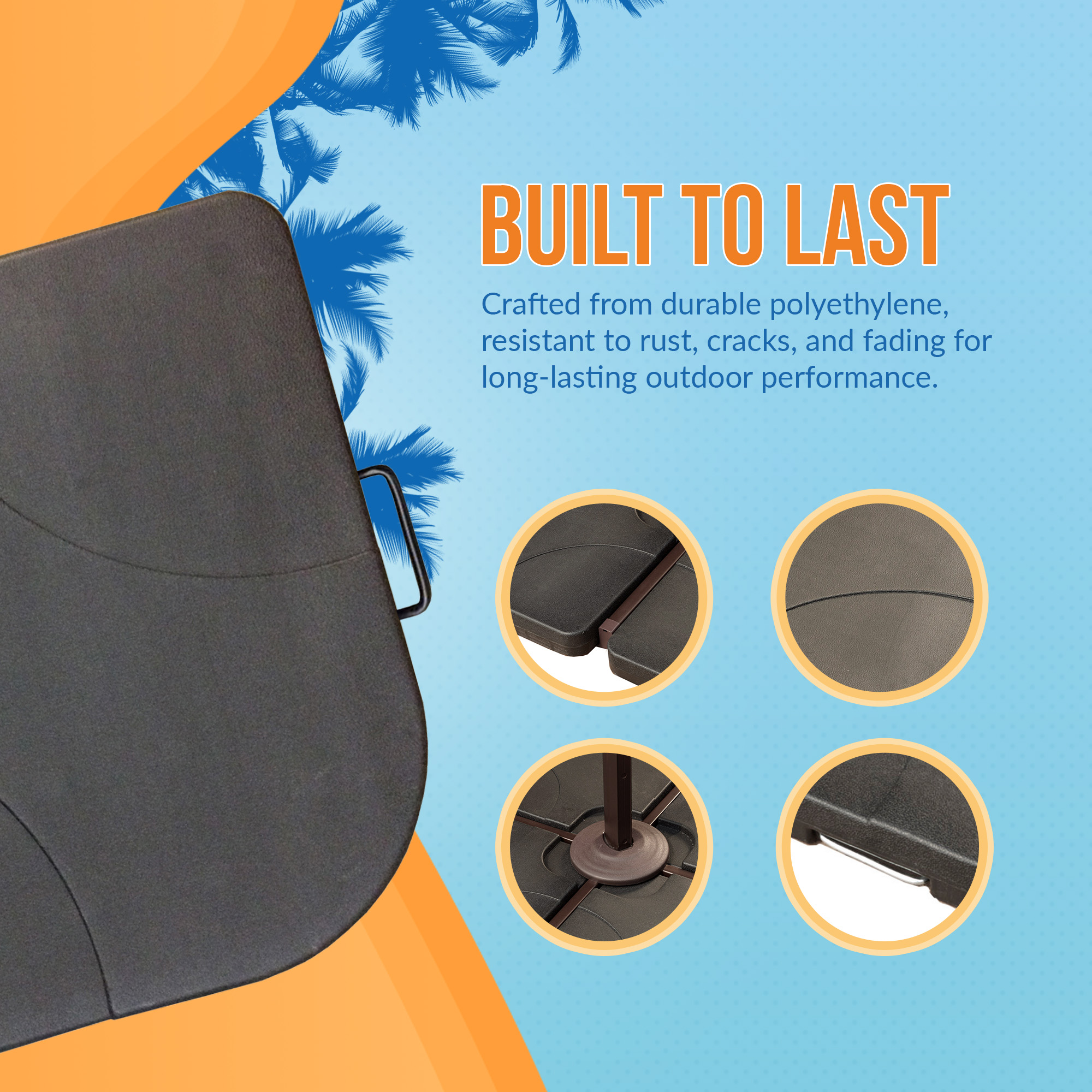 (4) 35-lb Resin Umbrella Base Weights in Black | NU5395C image 7