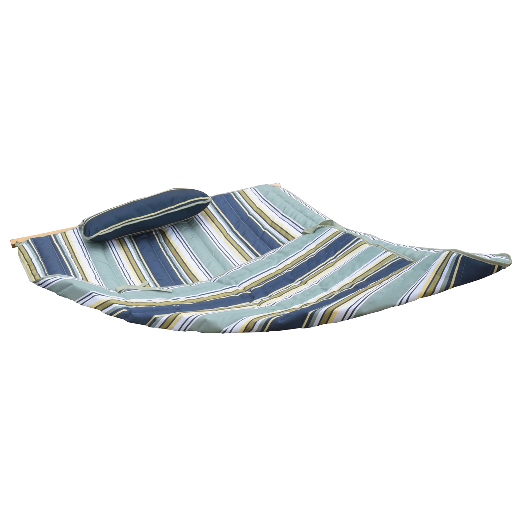 Outdoor Leisure Hammock Pillow & Pad Set - Coastal Turquoise Stripe | NU6802 image 2