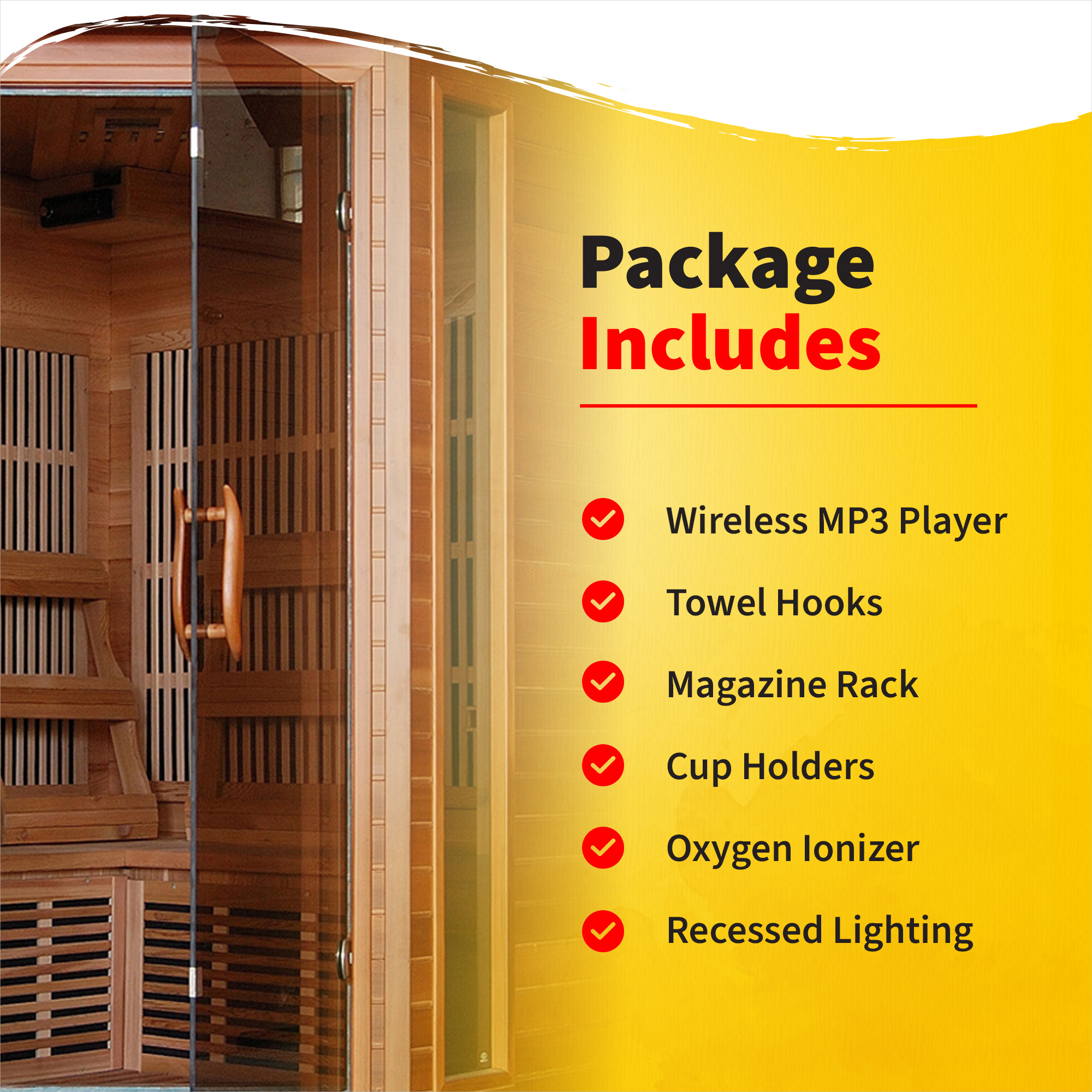 Hudson Bay 3-Person Cedar Corner Infrared Sauna with 7 Carbon Heaters | SA1312 image 6