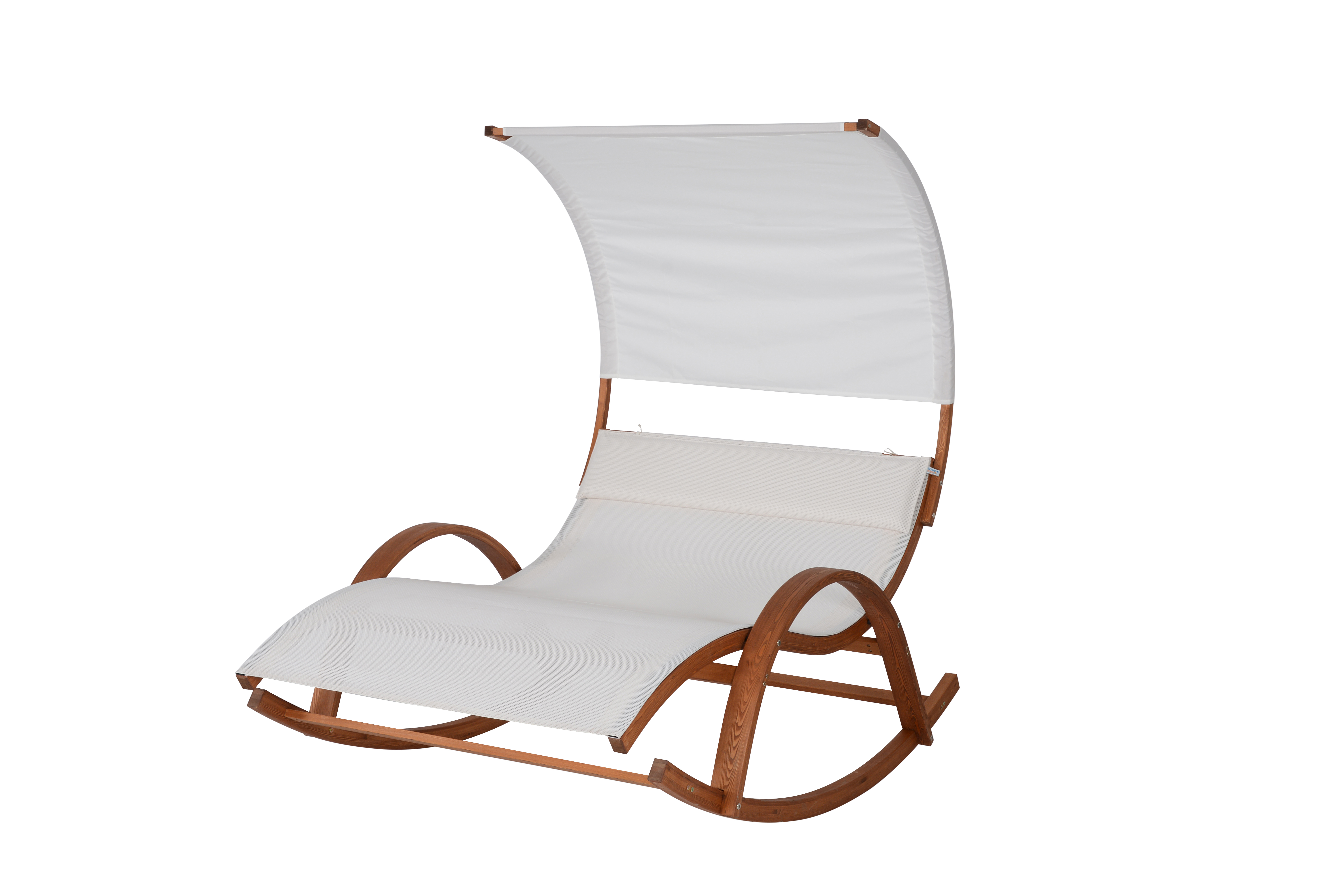 Bentwood Breeze Wood Frame Dual Rocking Lounger With Canopy | NU6903