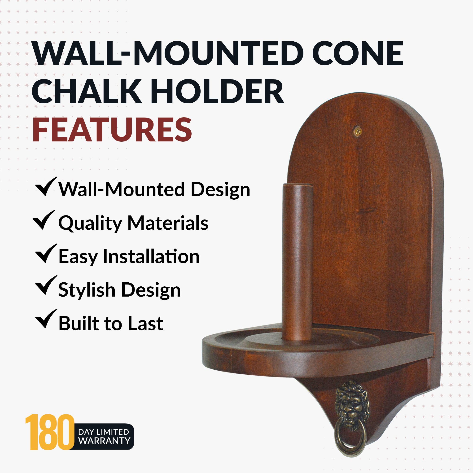 Premier Wall Mounted Cone Chalk Holder - Walnut | BG2549W image 4