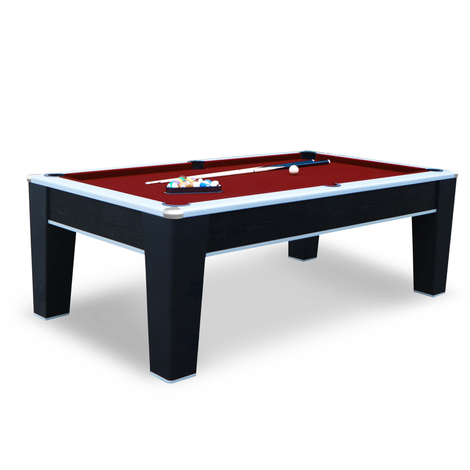 Mirage 90-in Pool Table - Black and Silver with Dark Red Felt | BG5033 - product image