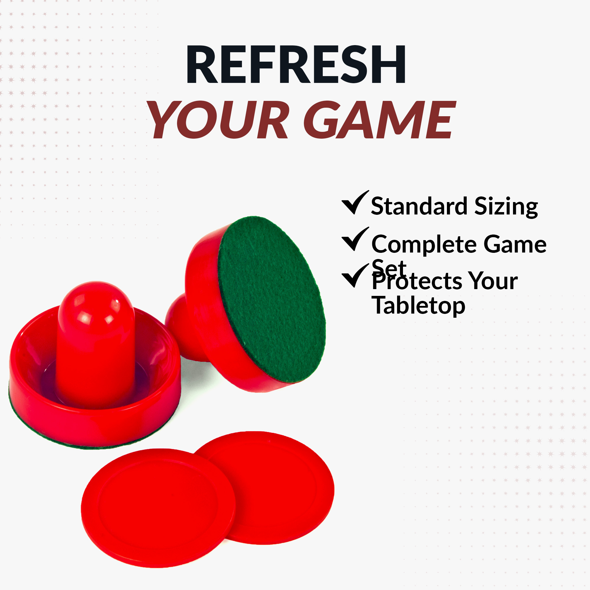 Air Hockey 3.75-in Strikers and 2.87-in Pucks - Red | BG1007 image 6