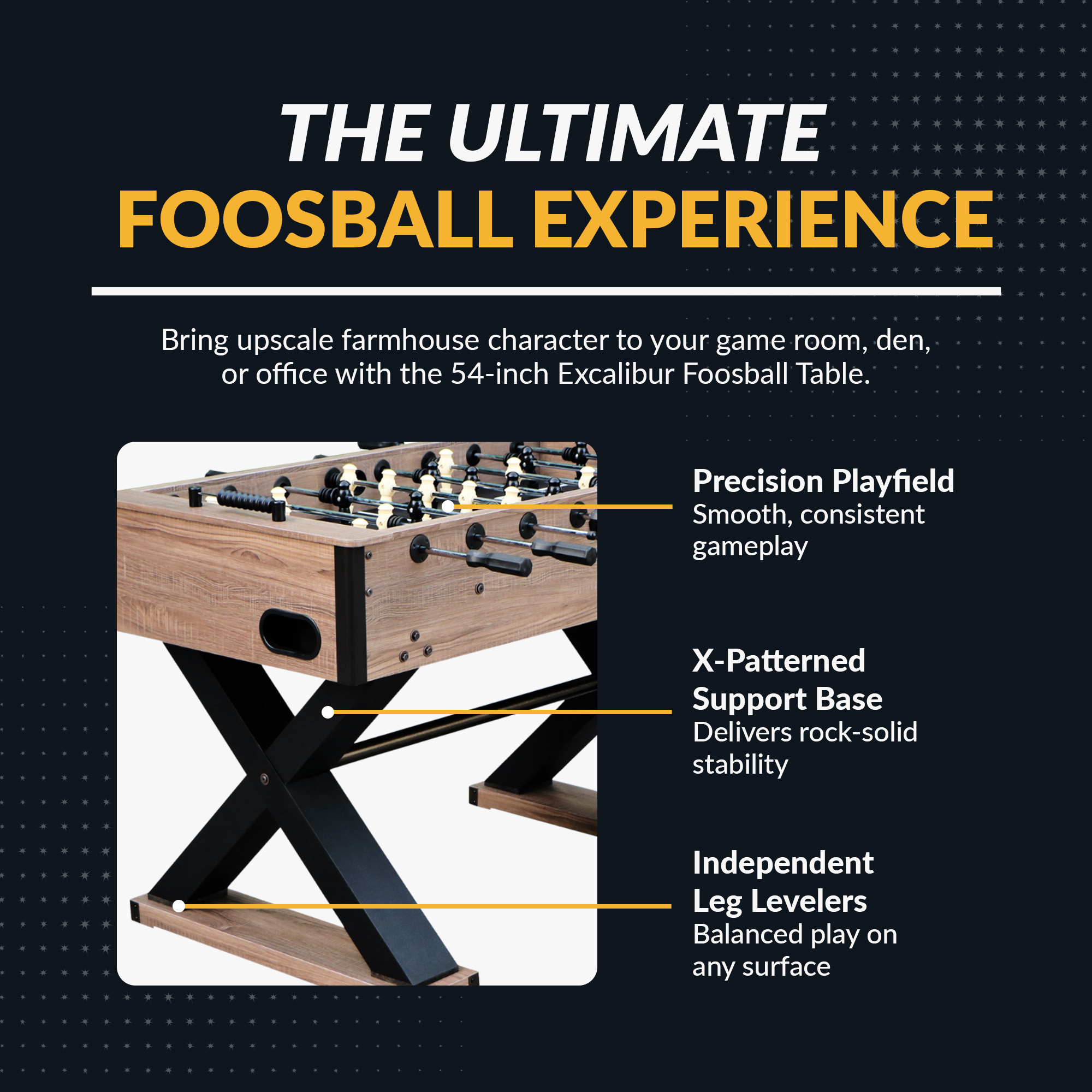 Excalibur 54-in Foosball Table - Driftwood | BG5030 image 4