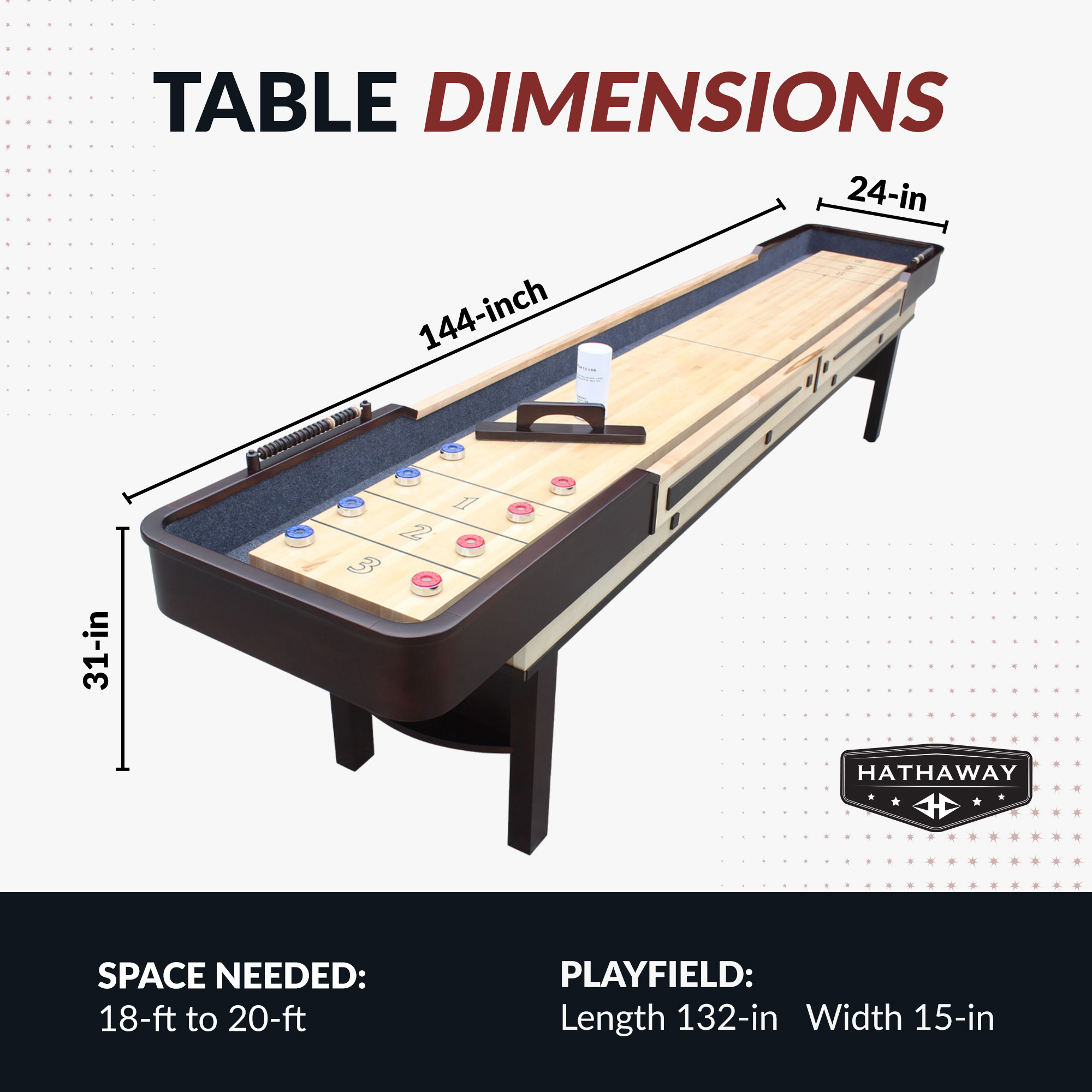 Merlot 12-ft Shuffleboard Table - Espresso Finish | BG50357 image 2