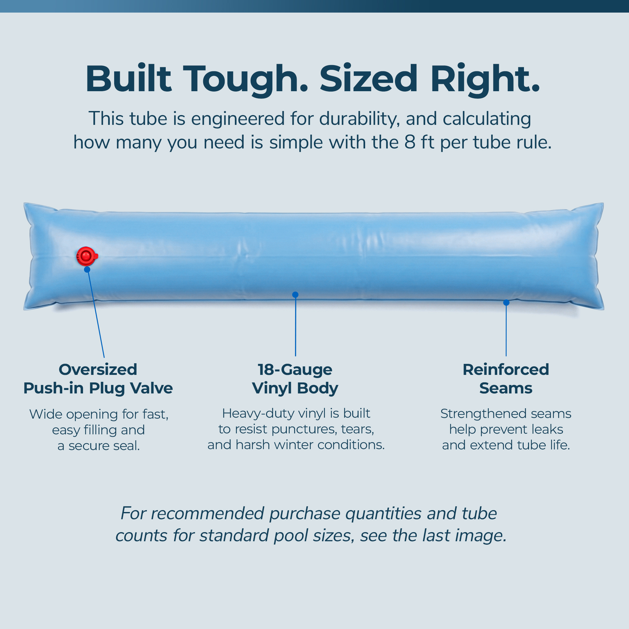 8-ft Single Water Tube for Winter Pool Cover - 5 Pack | NW102 image 5